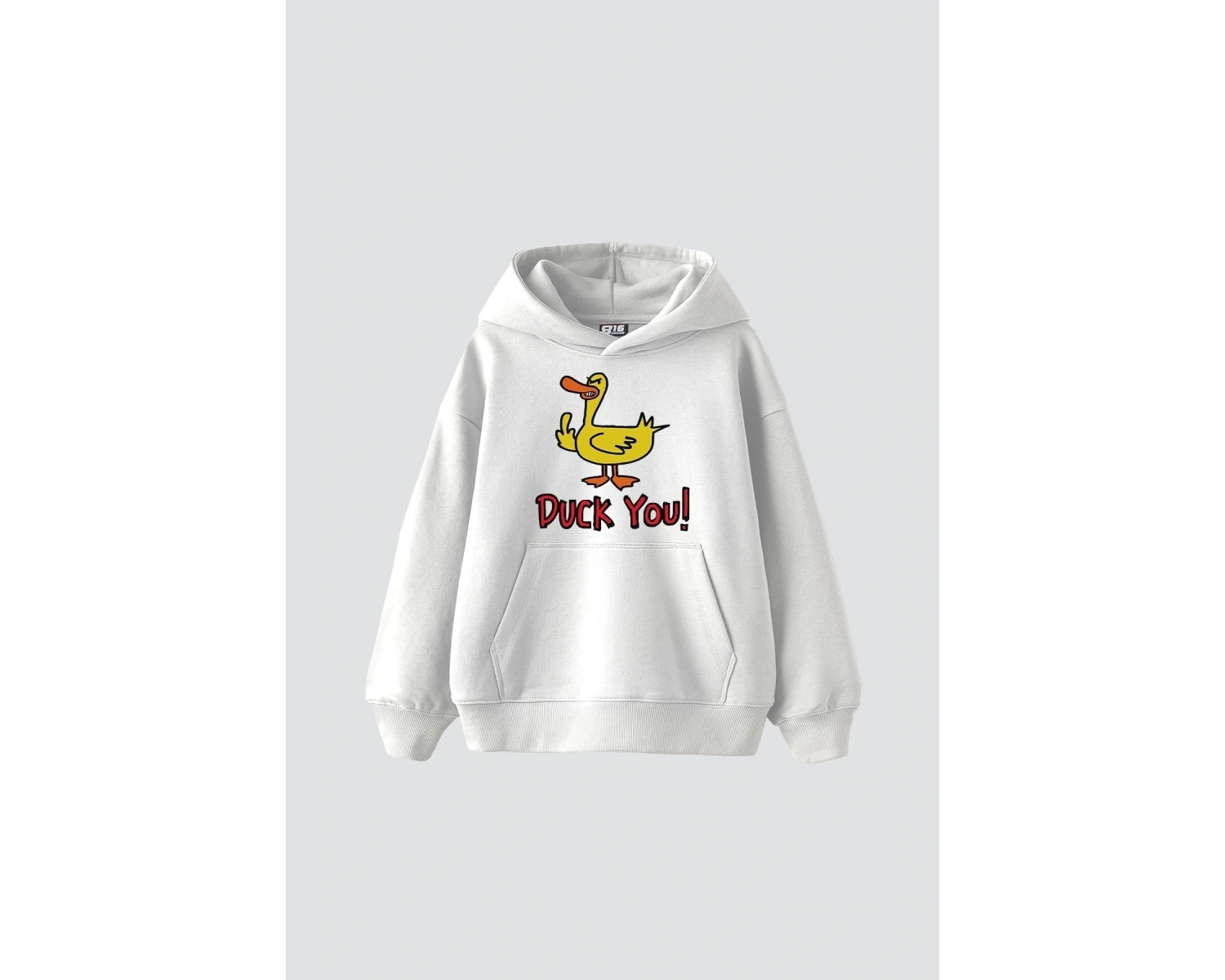 Duck You Baskılı Oversize Unisex Premium Beyaz