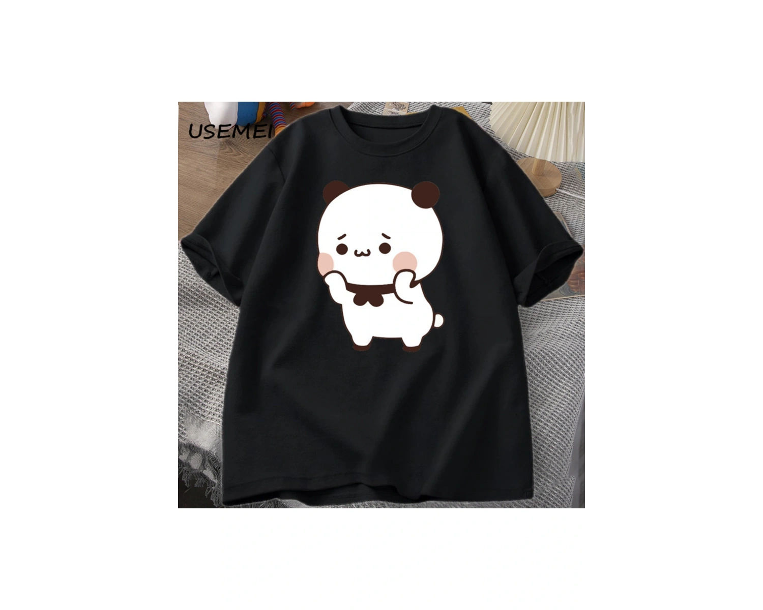 DuDu ayı şaşırtıcı Panda BuBu bir çiçek T-shirt ile komik sevimli Buu Duu grafik T Shirt kadı 2871