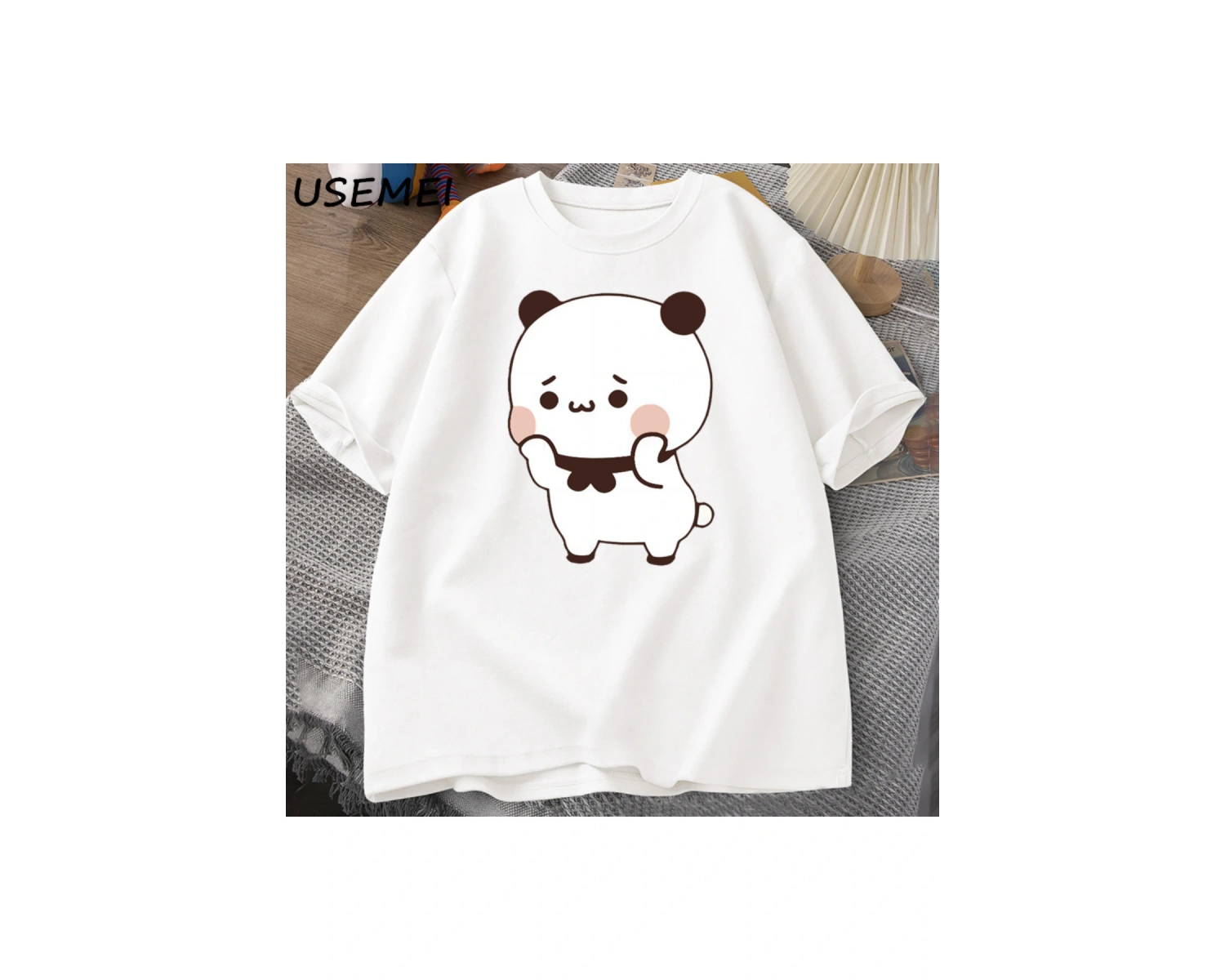 DuDu ayı şaşırtıcı Panda BuBu bir çiçek T-shirt ile komik sevimli Buu Duu grafik T Shirt kadı 2871