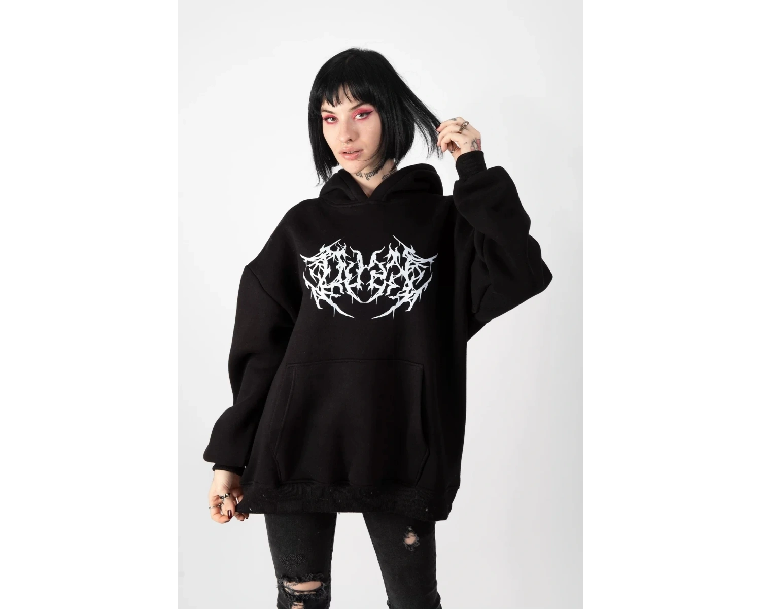 Dusk Baskılı Oversize Unisex Beyaz