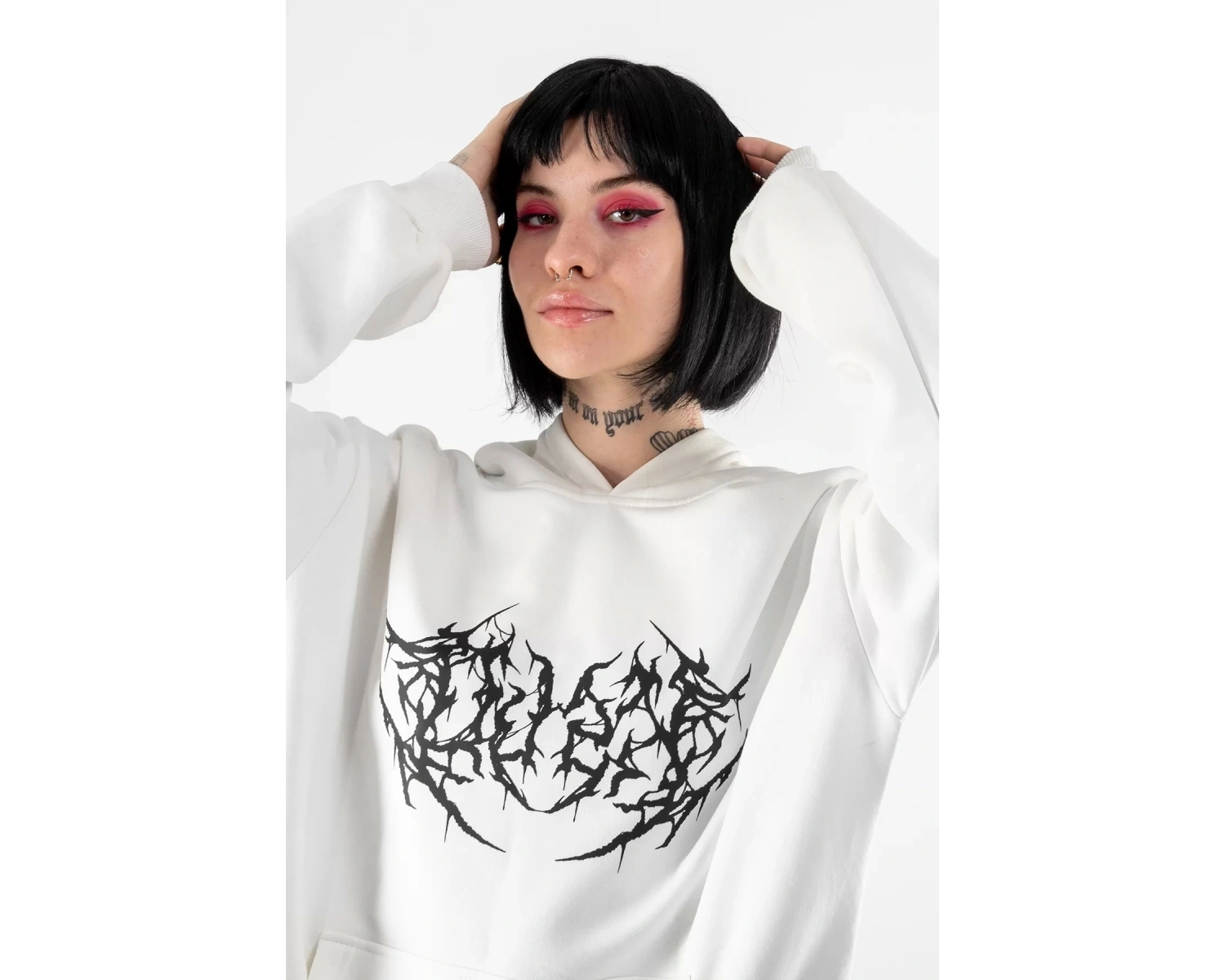 Dusk Baskılı Oversize Unisex Beyaz