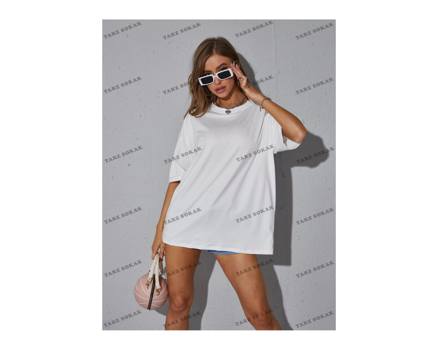 DÜZ  2 BASKISIZ Baskılı Oversize Kalıp Unisex T-shirt