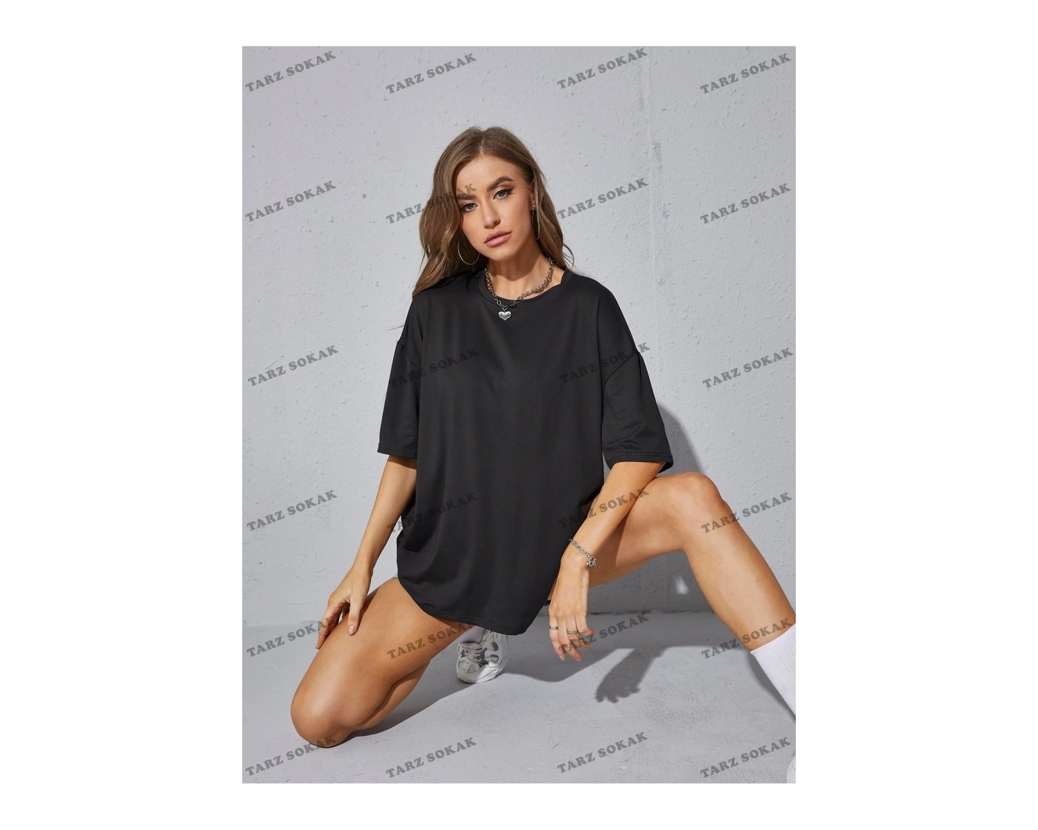 DÜZ  2 BASKISIZ Baskılı Oversize Kalıp Unisex T-shirt