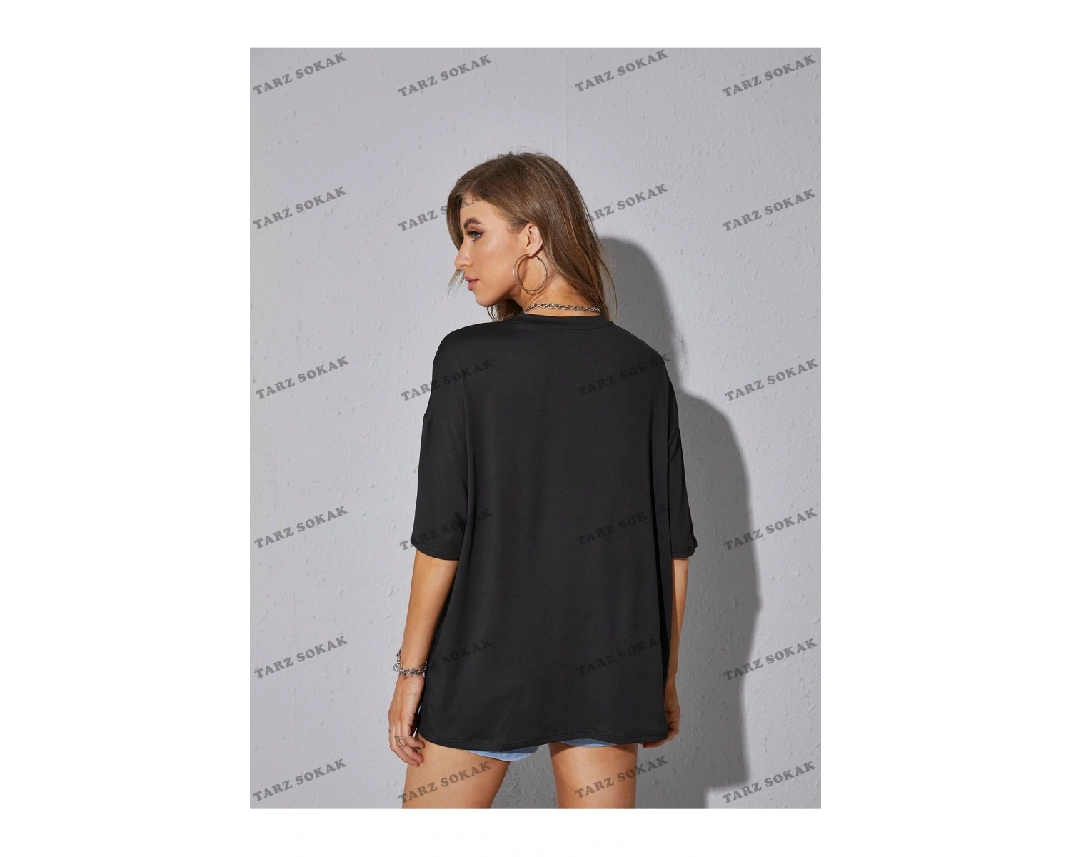 DÜZ  2 BASKISIZ Baskılı Oversize Kalıp Unisex T-shirt