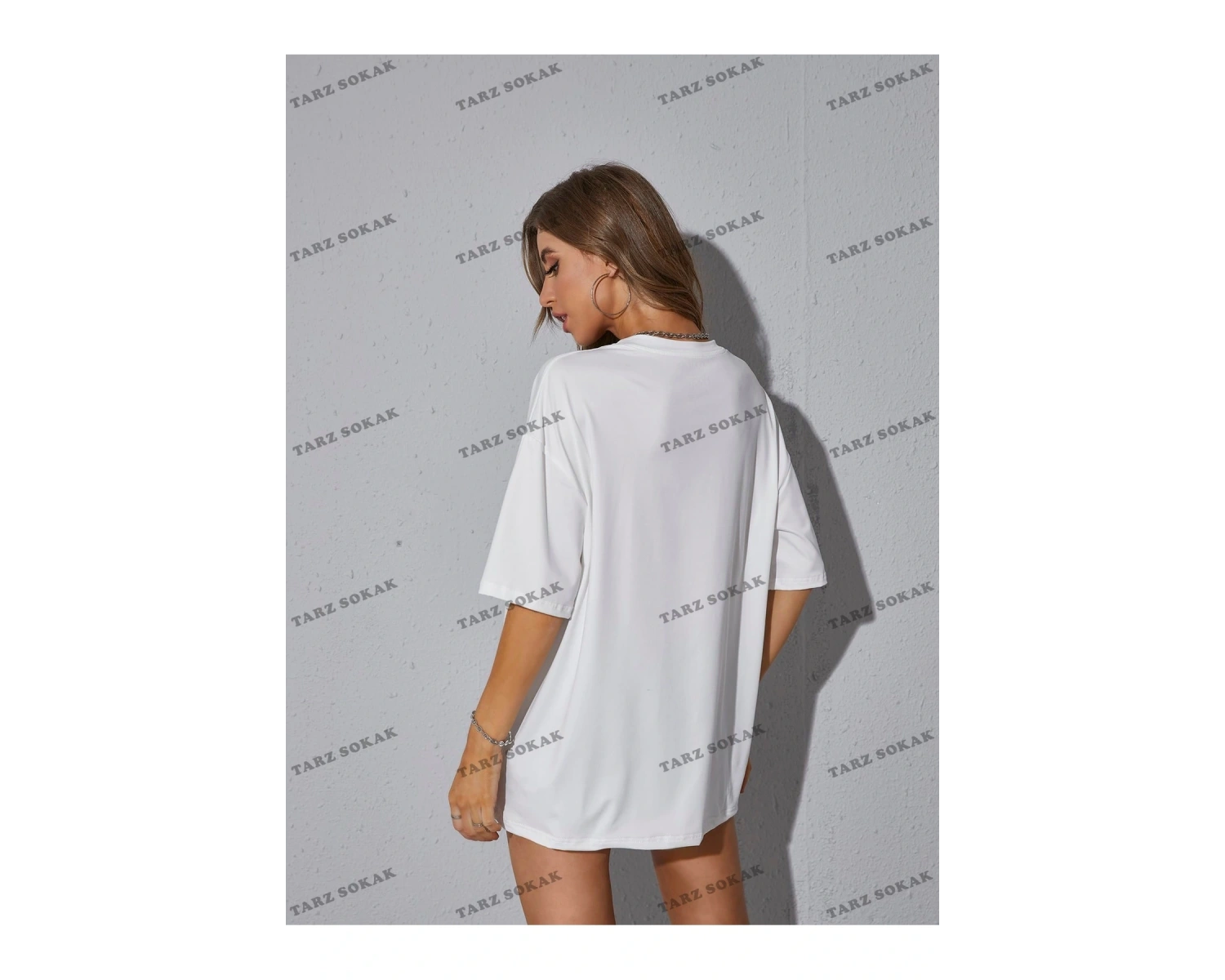 DÜZ  2 BASKISIZ Baskılı Oversize Kalıp Unisex T-shirt