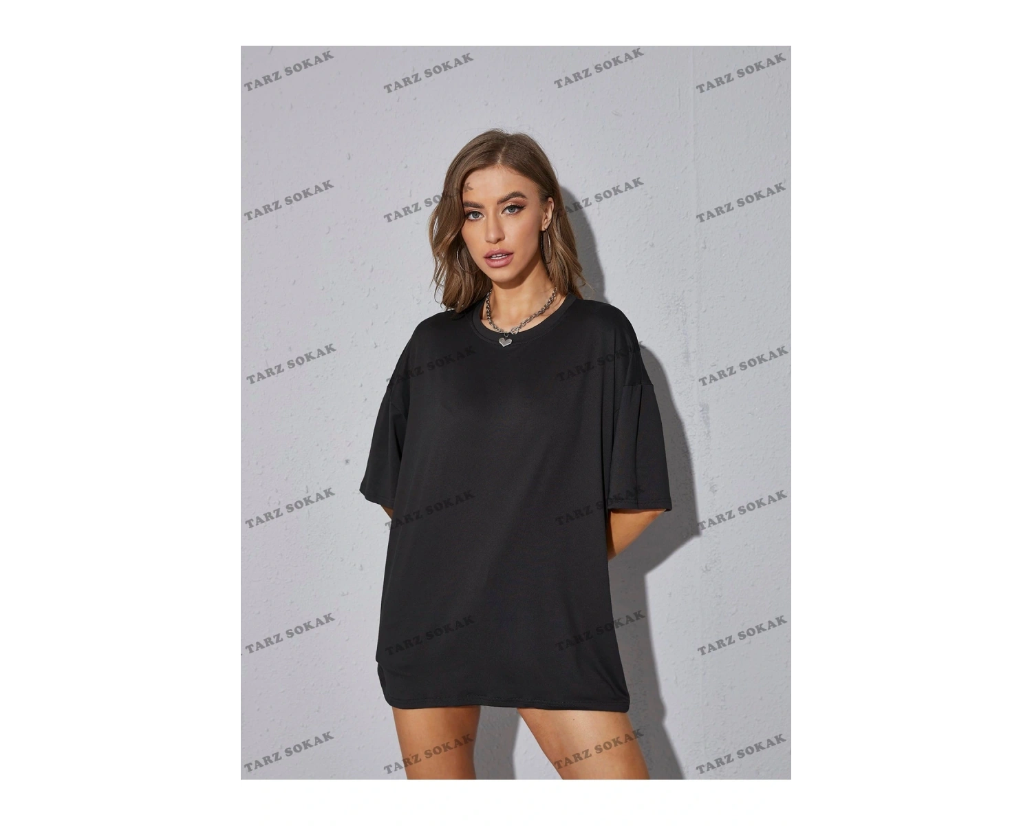 DÜZ  2 BASKISIZ Baskılı Oversize Kalıp Unisex T-shirt