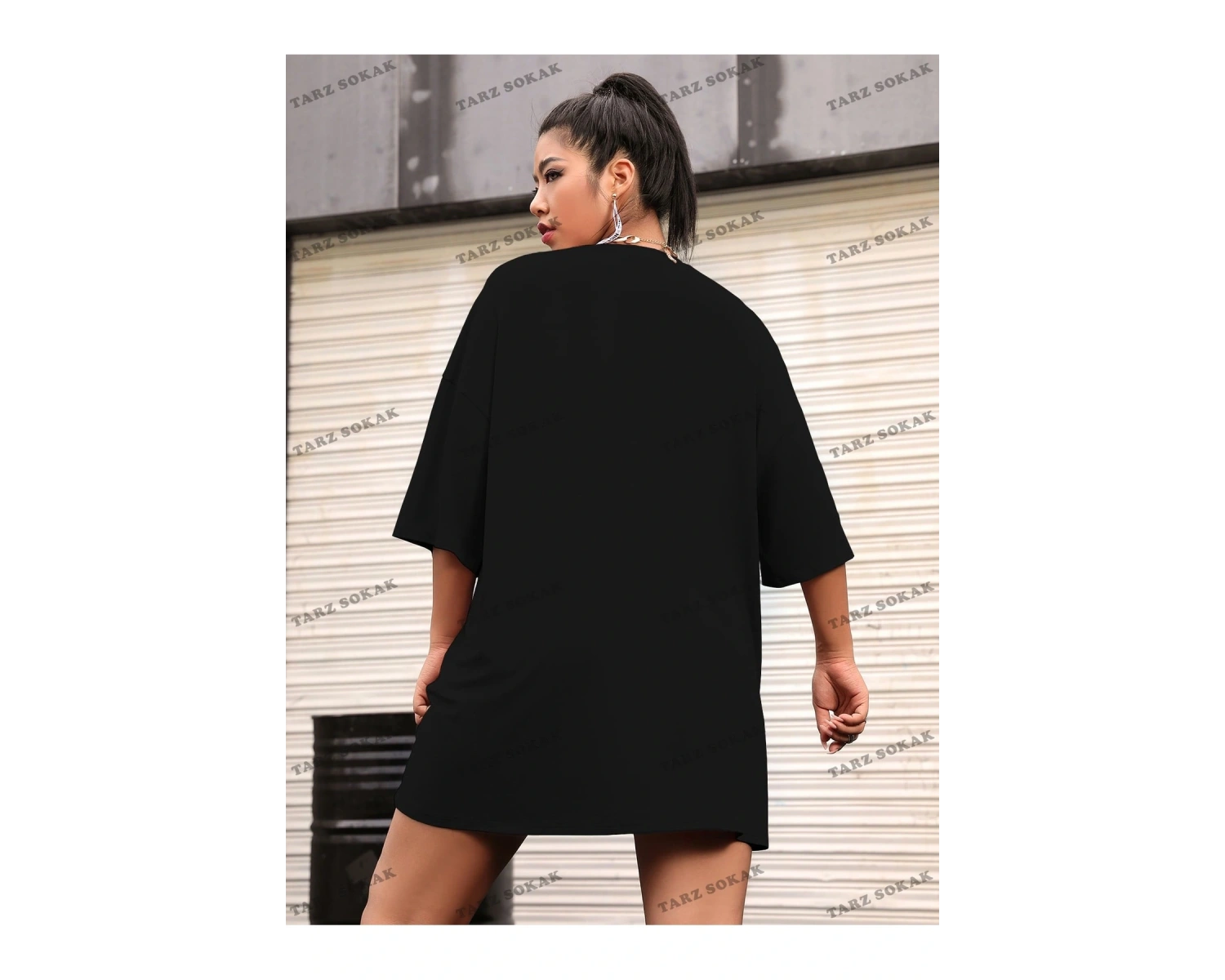 DÜZ  3 BASKISIZ Baskılı Oversize Kalıp Unisex T-shirt