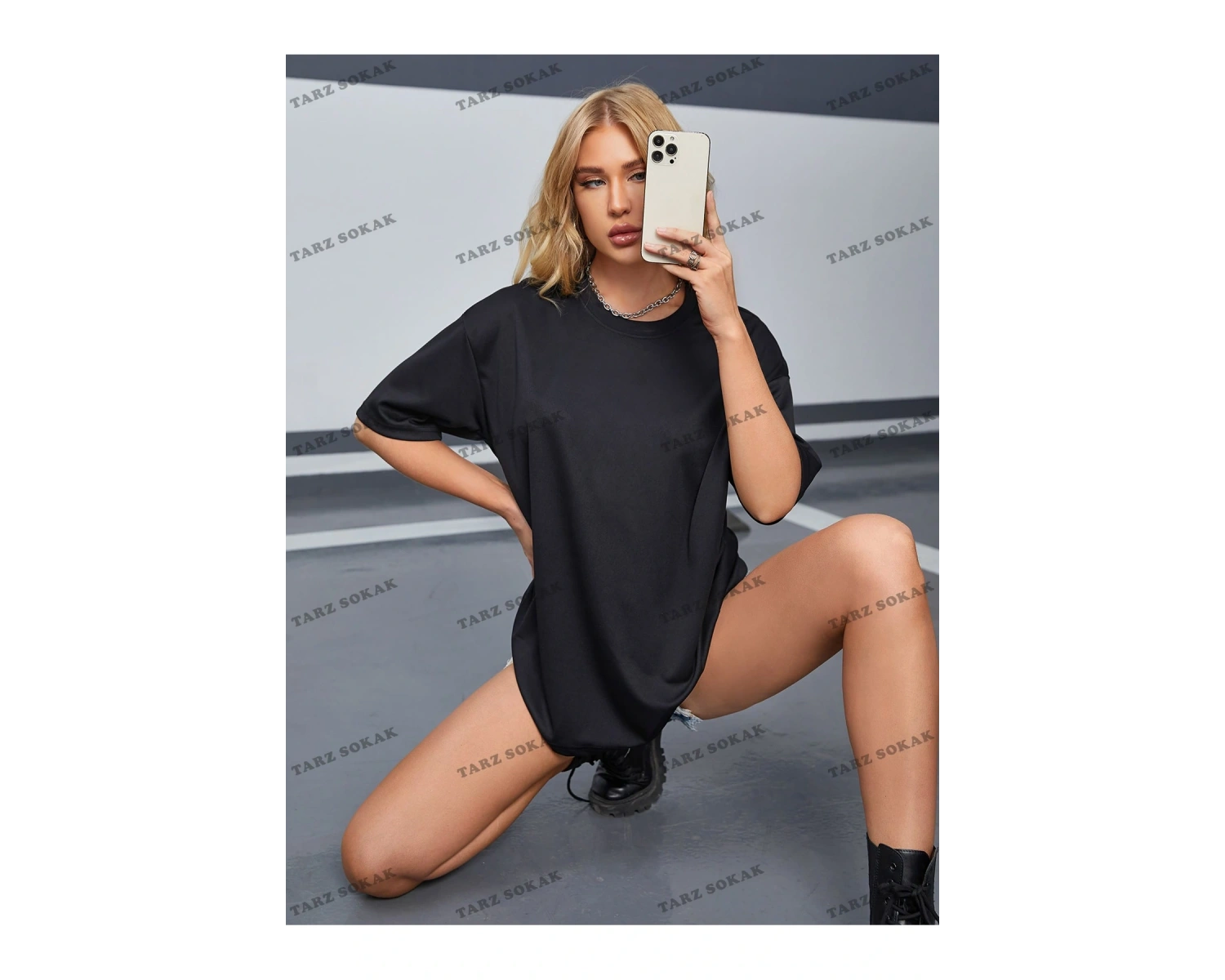 DÜZ  4 BASKISIZ Baskılı Oversize Kalıp Unisex T-shirt