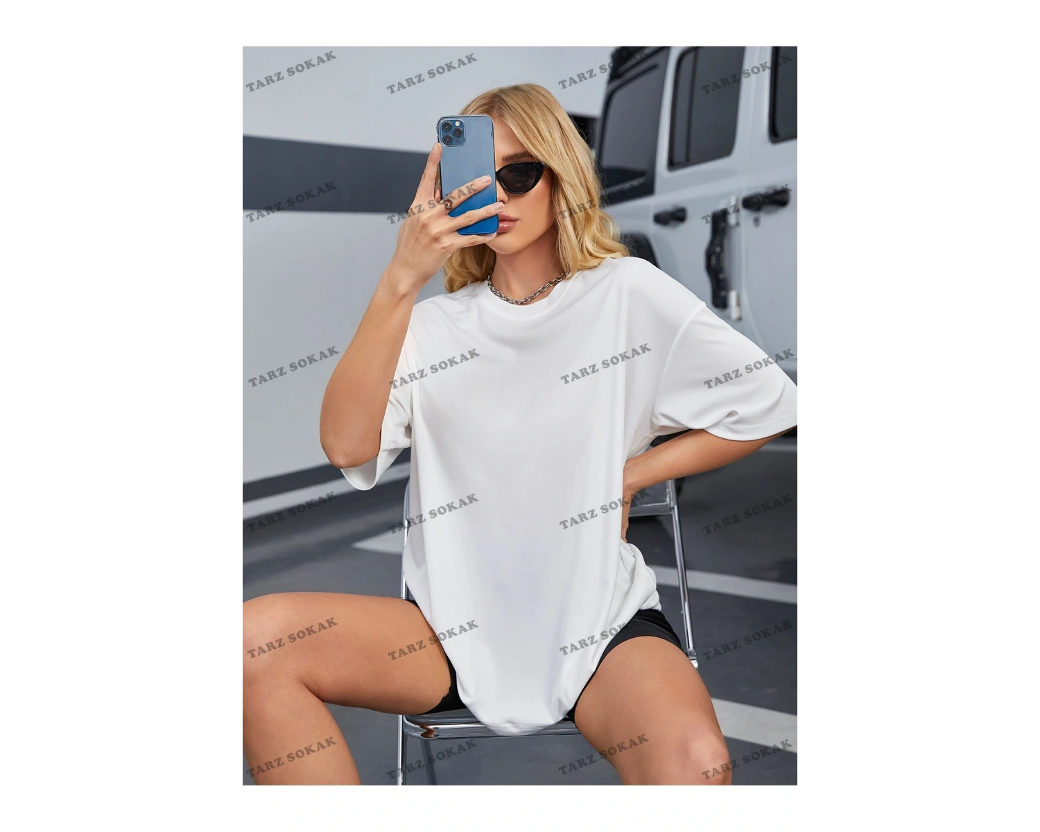 DÜZ  4 BASKISIZ Baskılı Oversize Kalıp Unisex T-shirt