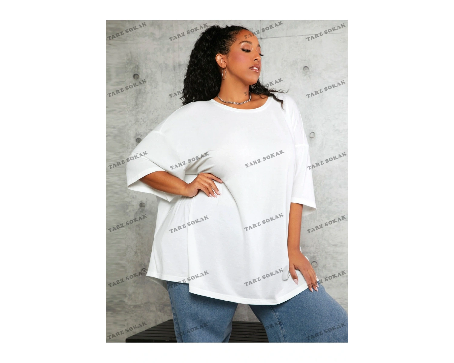 DÜZ  6 BASKISIZ Baskılı Oversize Kalıp Unisex T-shirt