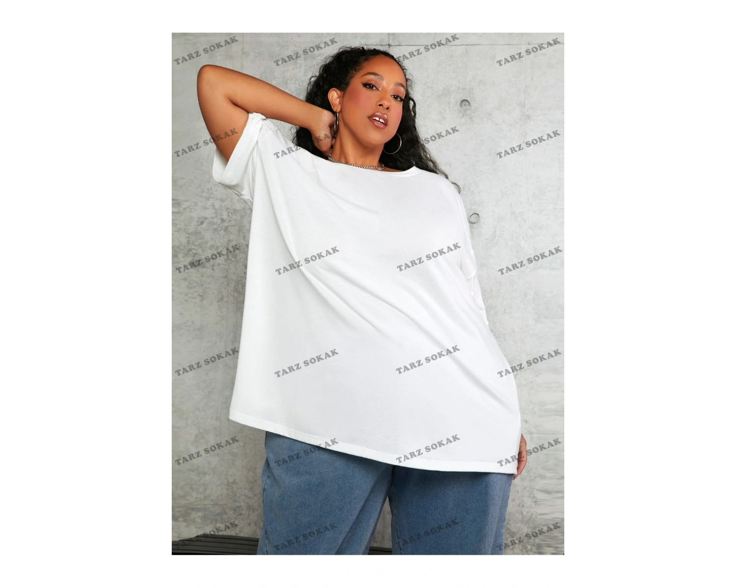 DÜZ  6 BASKISIZ Baskılı Oversize Kalıp Unisex T-shirt