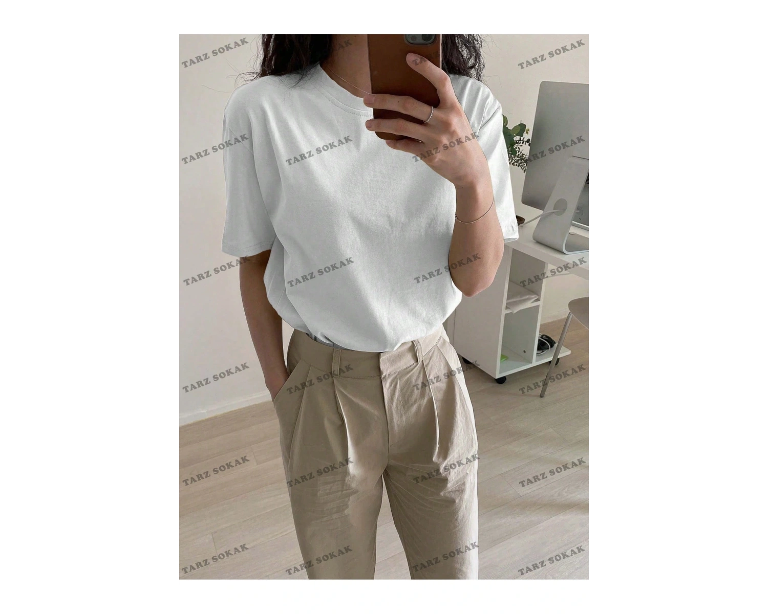 DÜZ  7 BASKISIZ Baskılı Oversize Kalıp Unisex T-shirt