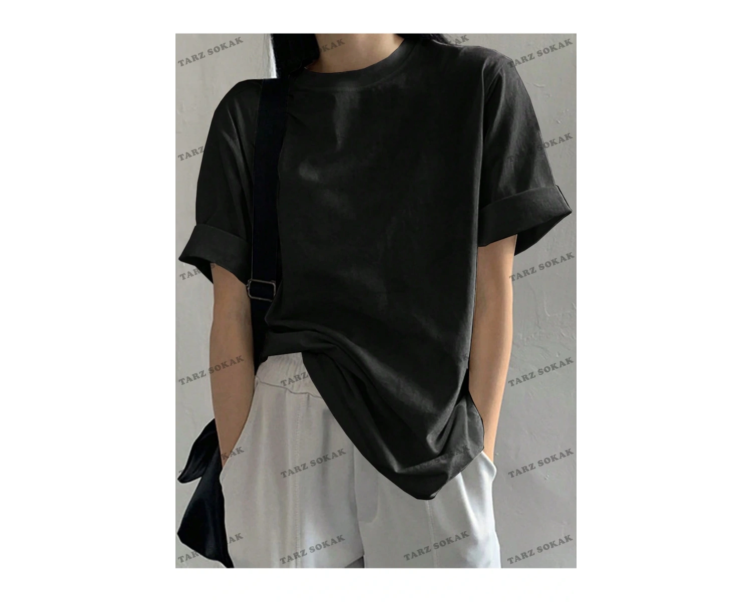 DÜZ  8 BASKISIZ Baskılı Oversize Kalıp Unisex T-shirt