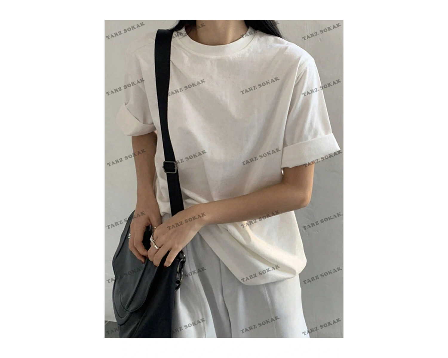 DÜZ  8 BASKISIZ Baskılı Oversize Kalıp Unisex T-shirt