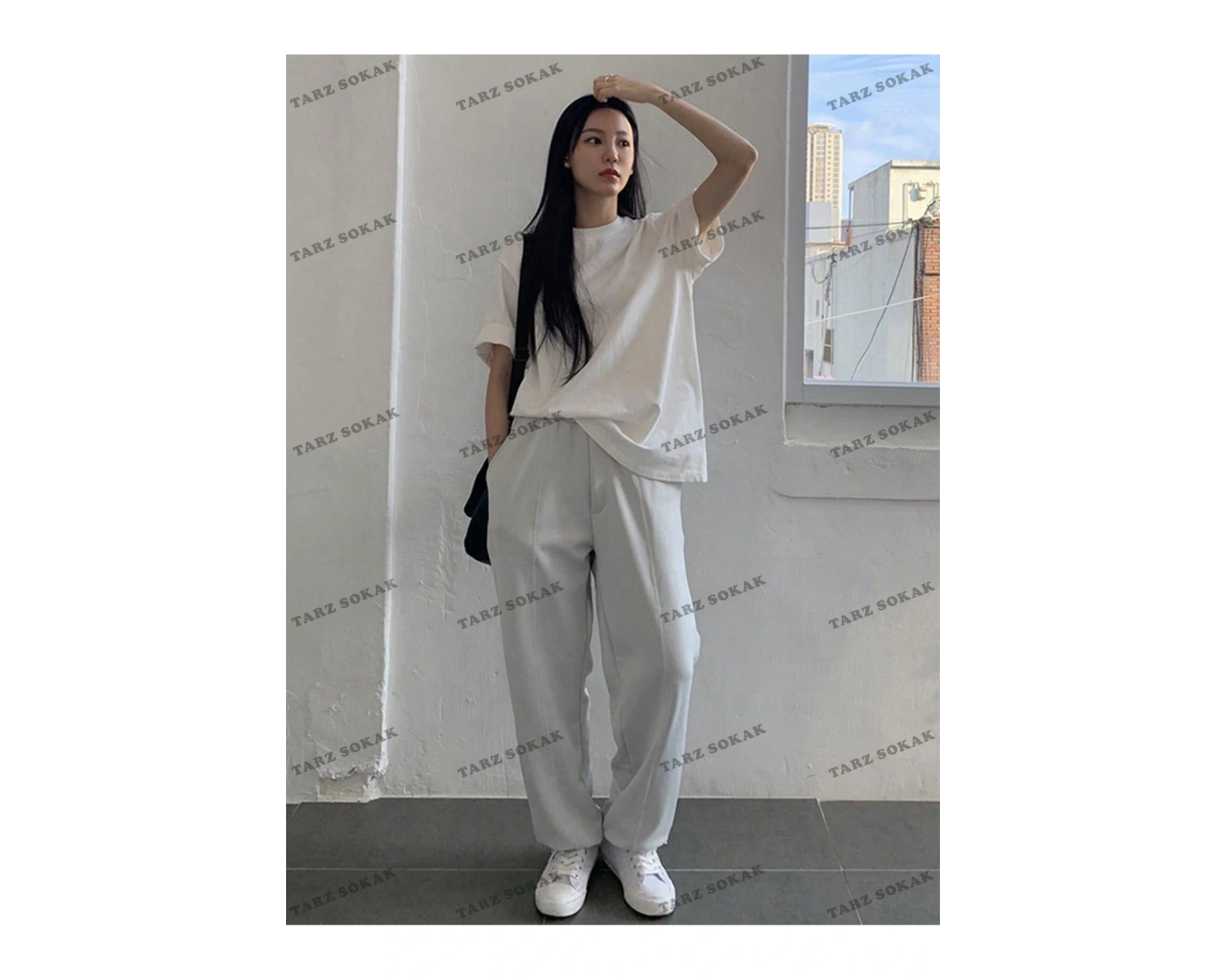 DÜZ  8 BASKISIZ Baskılı Oversize Kalıp Unisex T-shirt