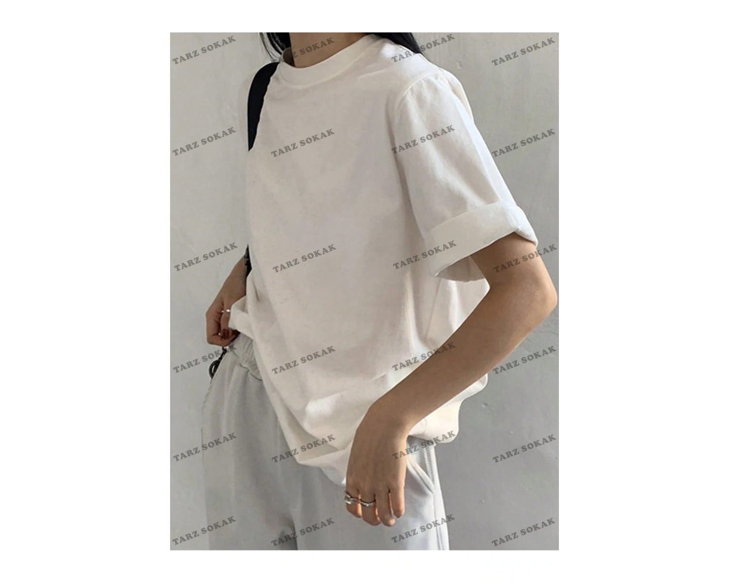 DÜZ  8 BASKISIZ Baskılı Oversize Kalıp Unisex T-shirt