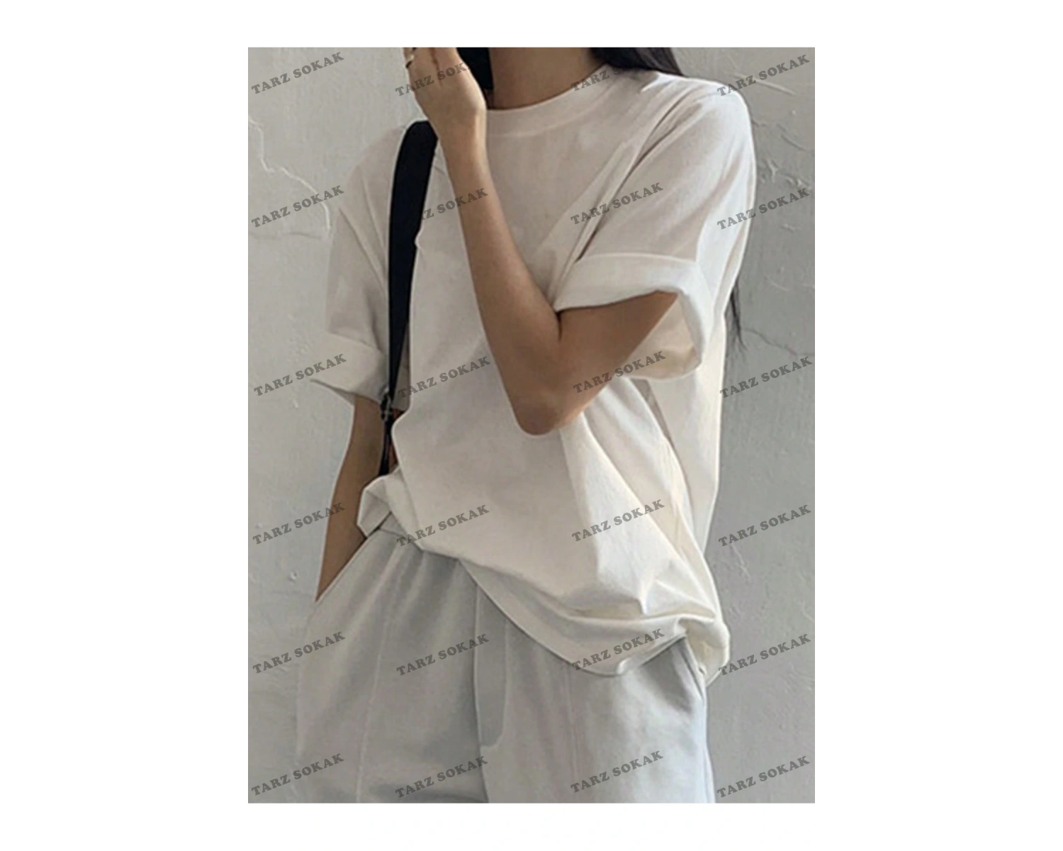 DÜZ  8 BASKISIZ Baskılı Oversize Kalıp Unisex T-shirt