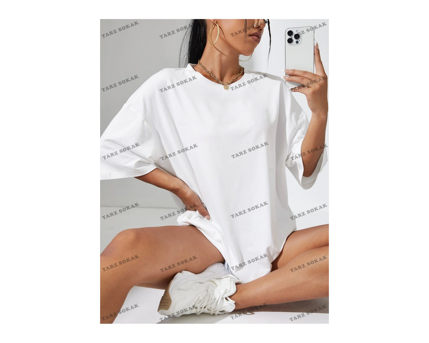 DÜZ  BASKISIZ Baskılı Oversize Kalıp Unisex T-shirt