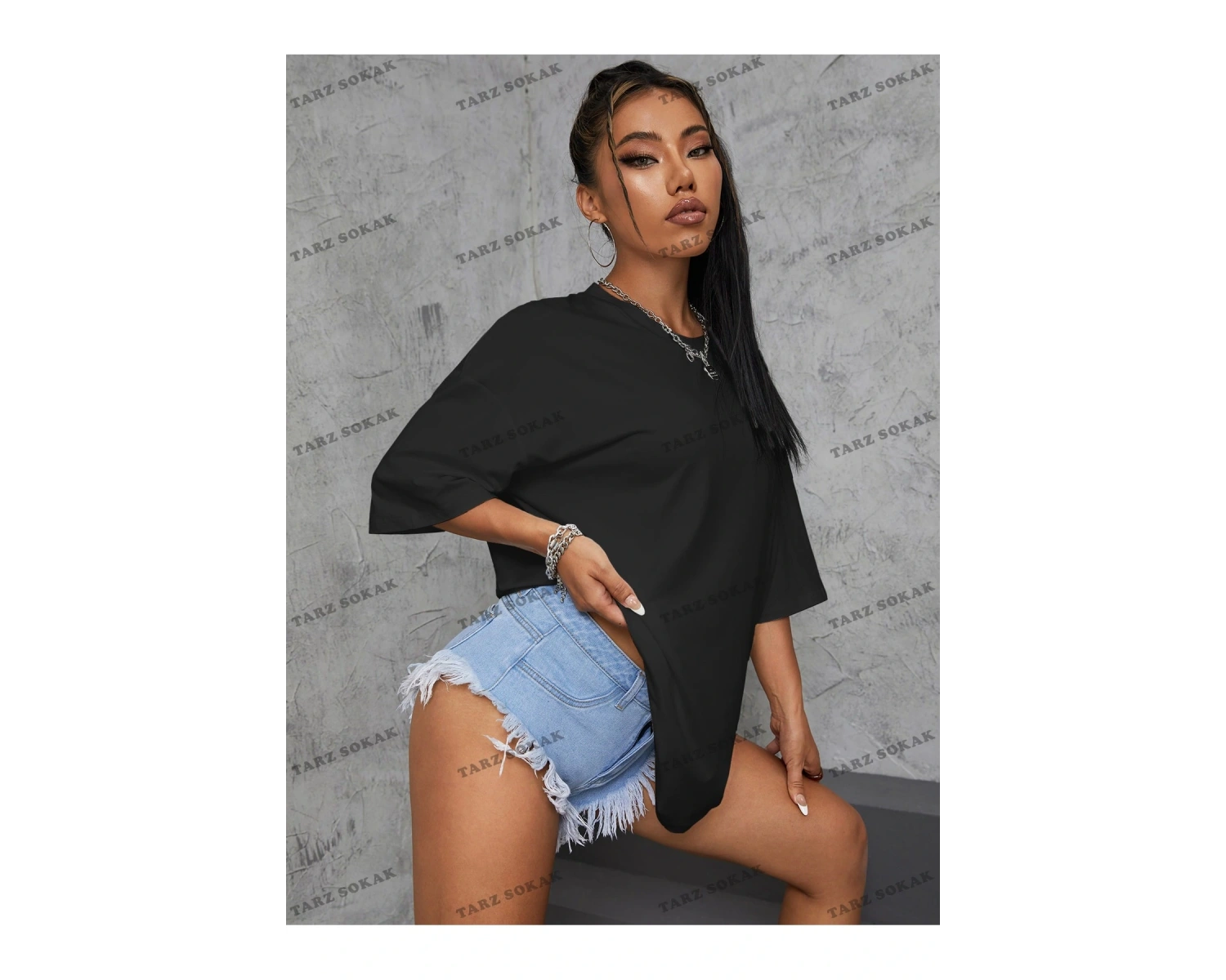 DÜZ  BASKISIZ Baskılı Oversize Kalıp Unisex T-shirt