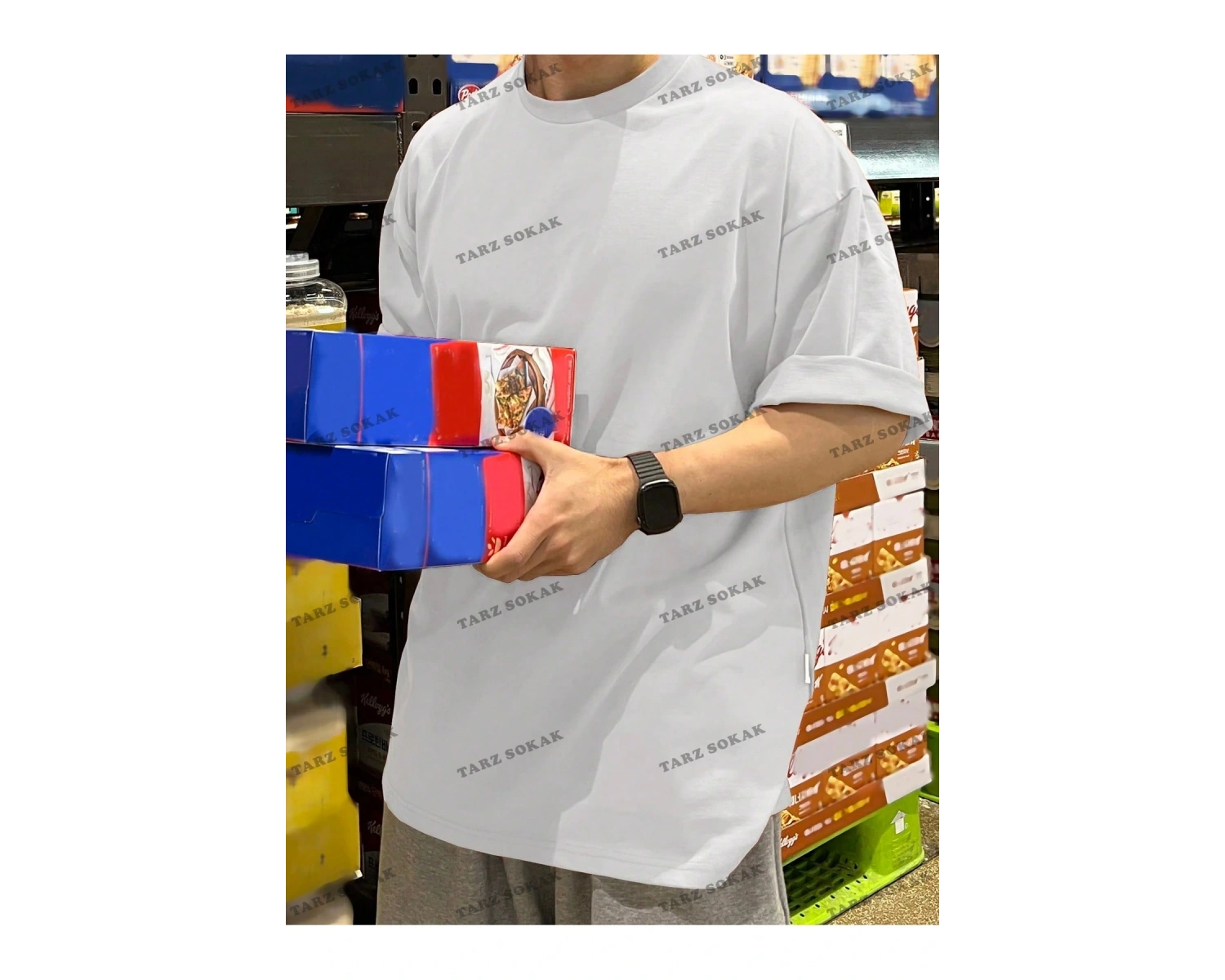 DÜZ  ERKEK 1 BASKISIZ Baskılı Oversize Kalıp Unisex T-shirt