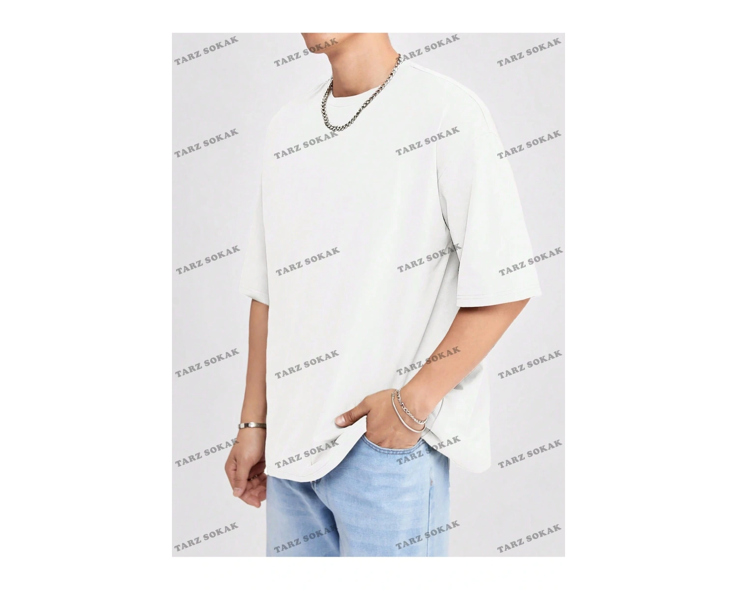 DÜZ ERKEK 3 BASKISIZ Baskılı Oversize Kalıp Unisex T-shirt