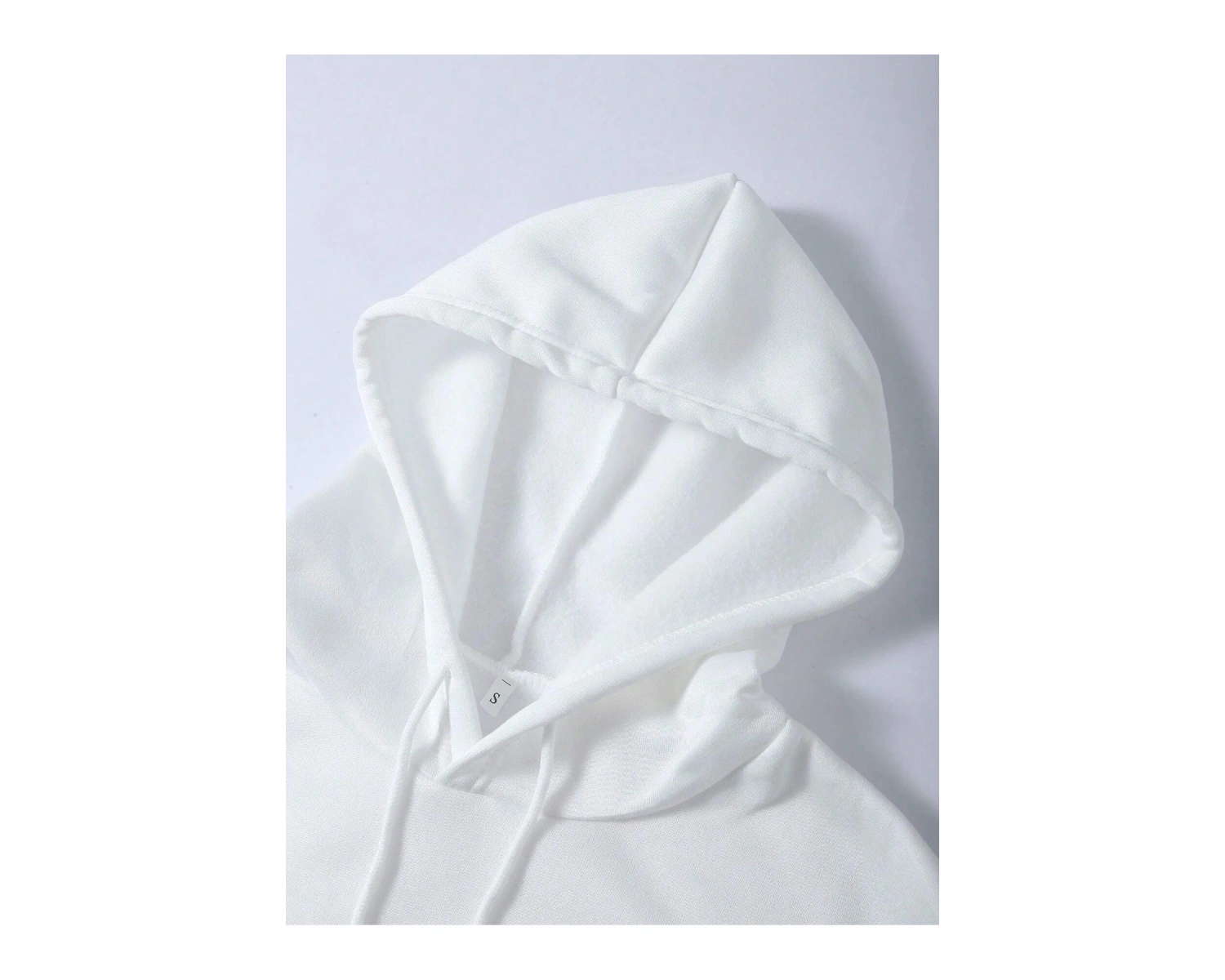 DÜZ Renkli Baskılı Oversize Kapüşonlu Sweatshirt Beyaz