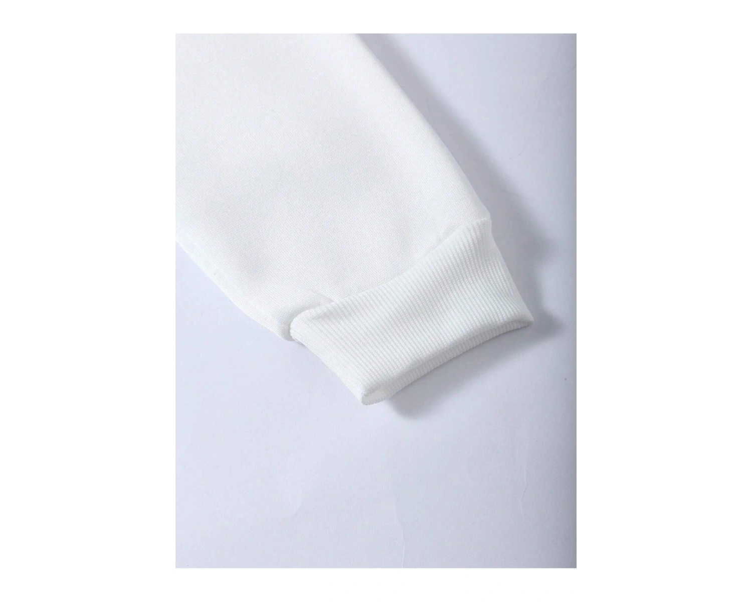 DÜZ Renkli Baskılı Oversize Kapüşonlu Sweatshirt Beyaz