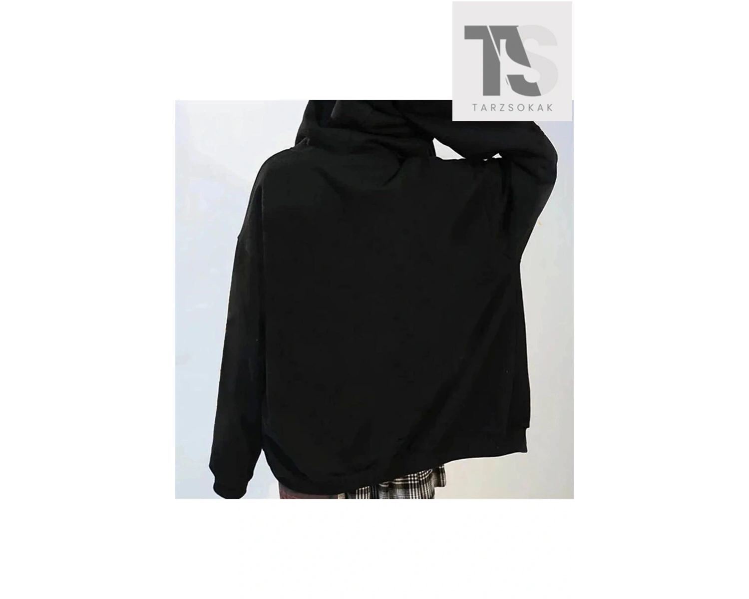 Düz Siyah Unisex Oversize