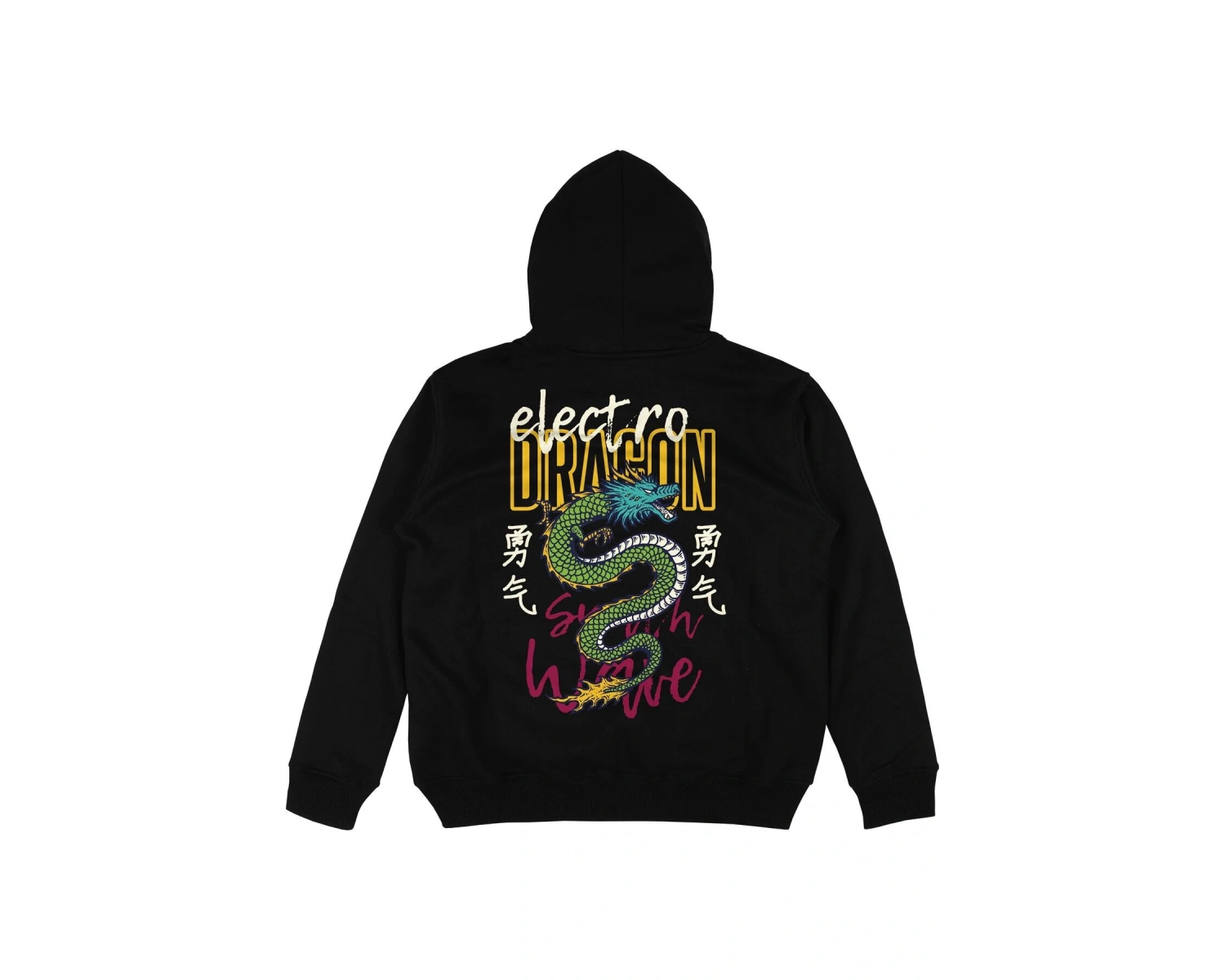 Electro Siyah Oversize Unisex Kapüşonlu Sweatshirt Hoodie