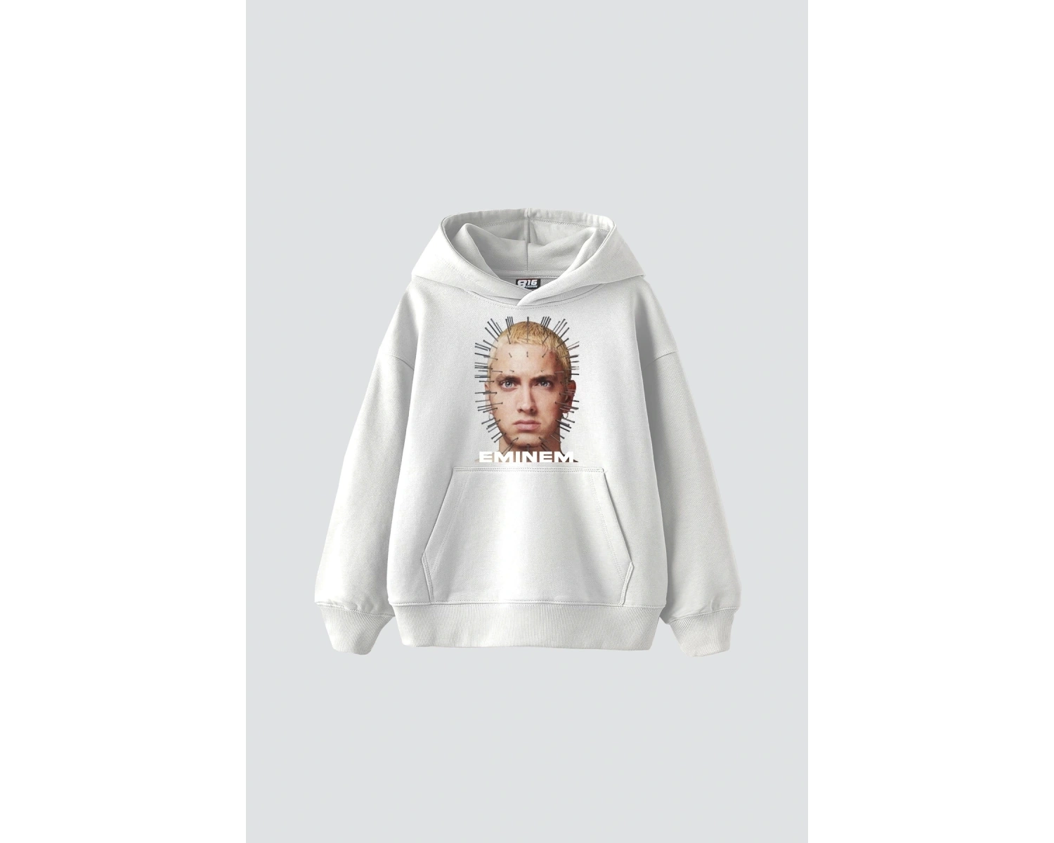 Eminem Baskılı Oversize Unisex Premium Beyaz