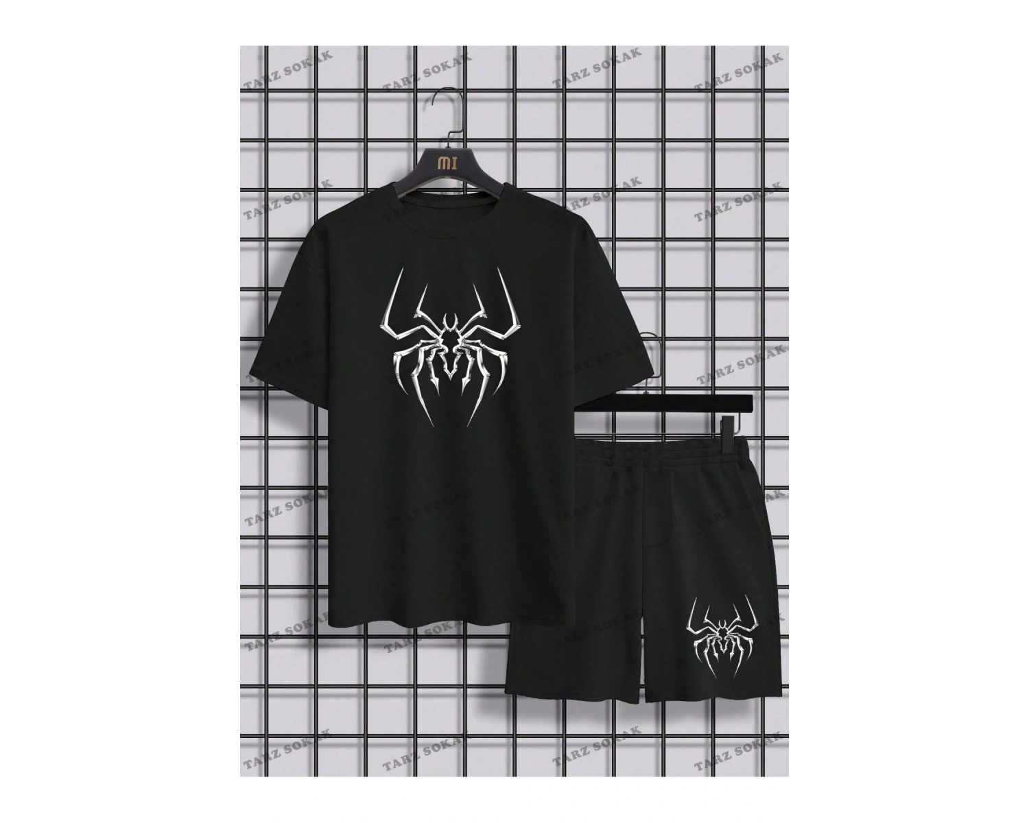 EMRG Erkek Karikatür Baskılı Kısa Kollu Tişört Ve Şort Takım