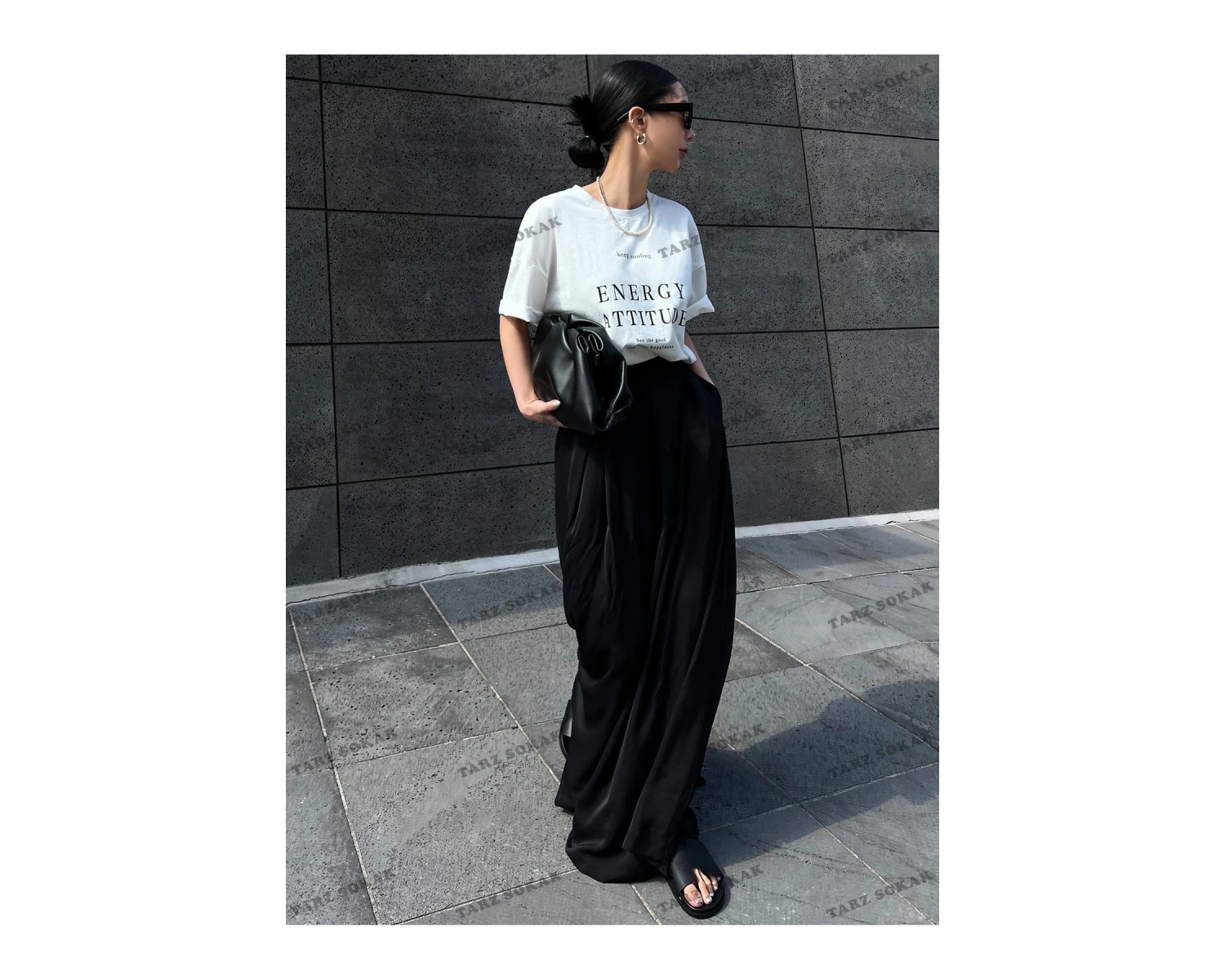 Energy Baskılı Oversize Kalıp Unisex T-shirt