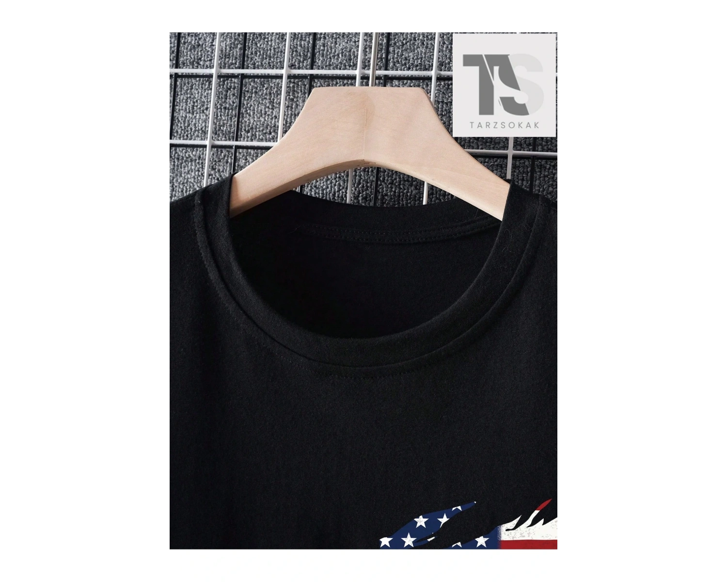 Erkek Amerikan Bayrağı Baskılı Tişört