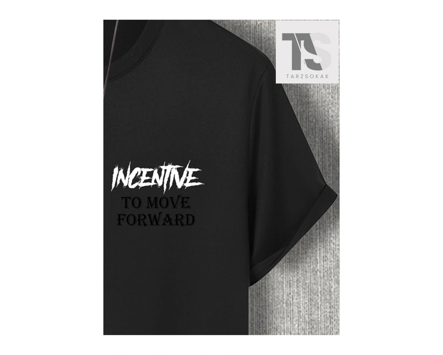 Erkek Astronot ve Slogan Grafikli Düşük Omuz Tişörtü