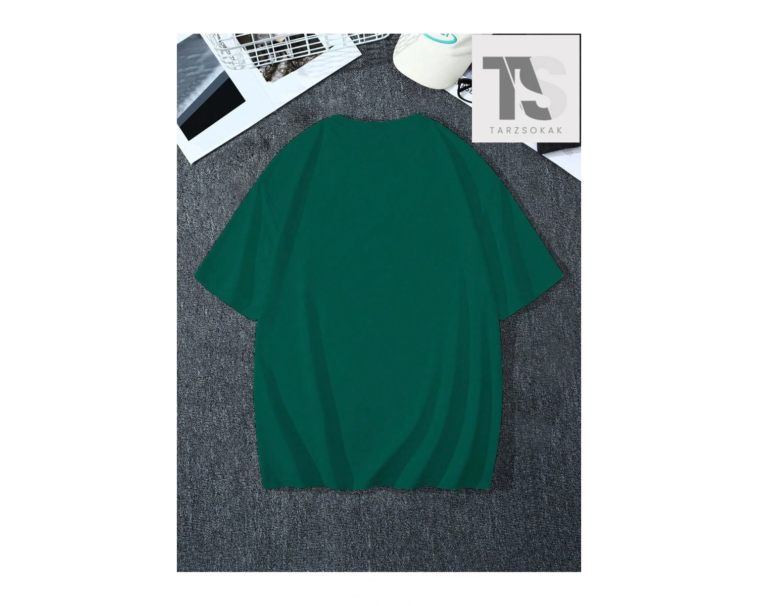 Erkek Ayı ve Mektup Baskı Yuvarlak Yaka Kısa Kollu Tişört