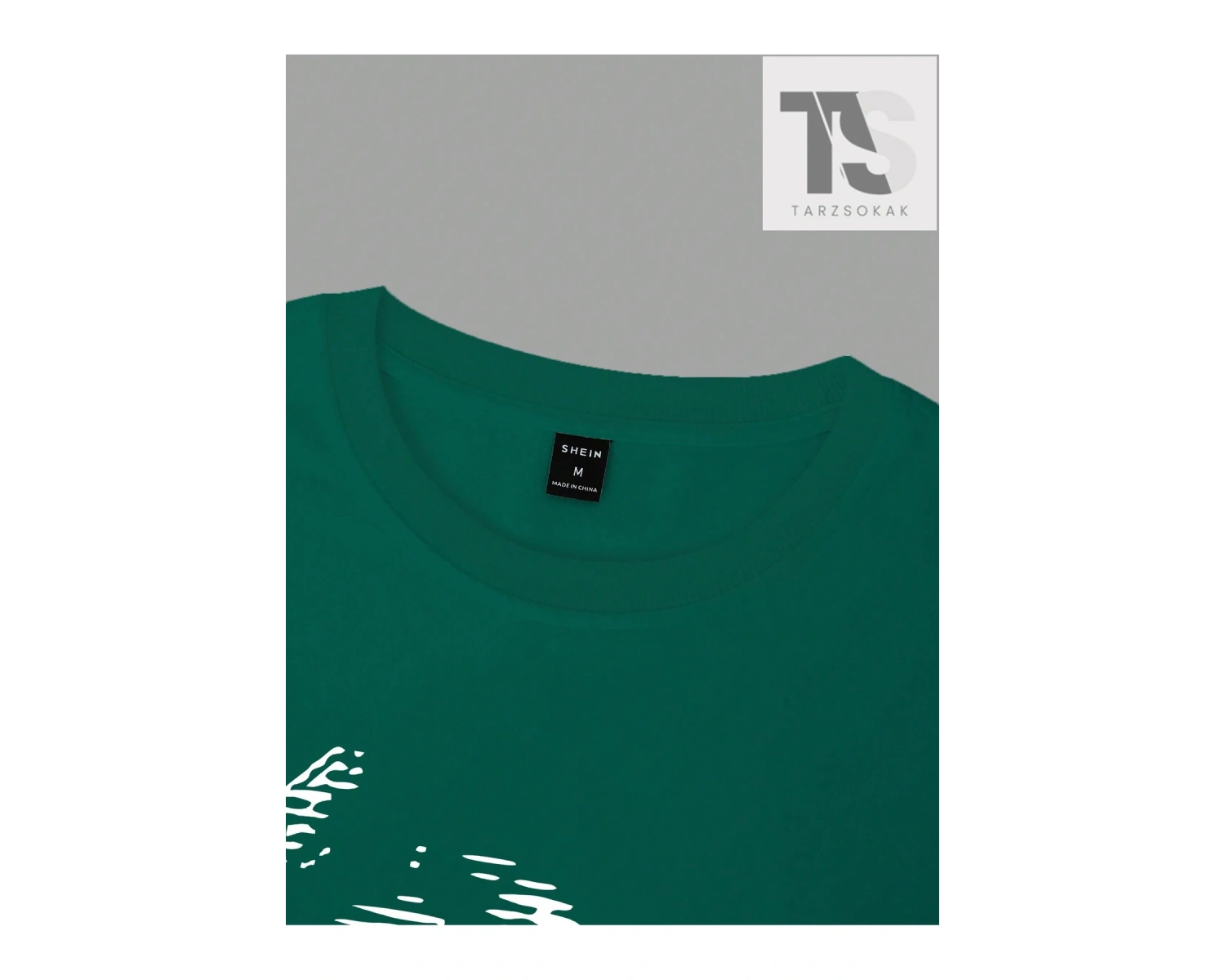 Erkek Ayı ve Mektup Baskı Yuvarlak Yaka Kısa Kollu Tişört