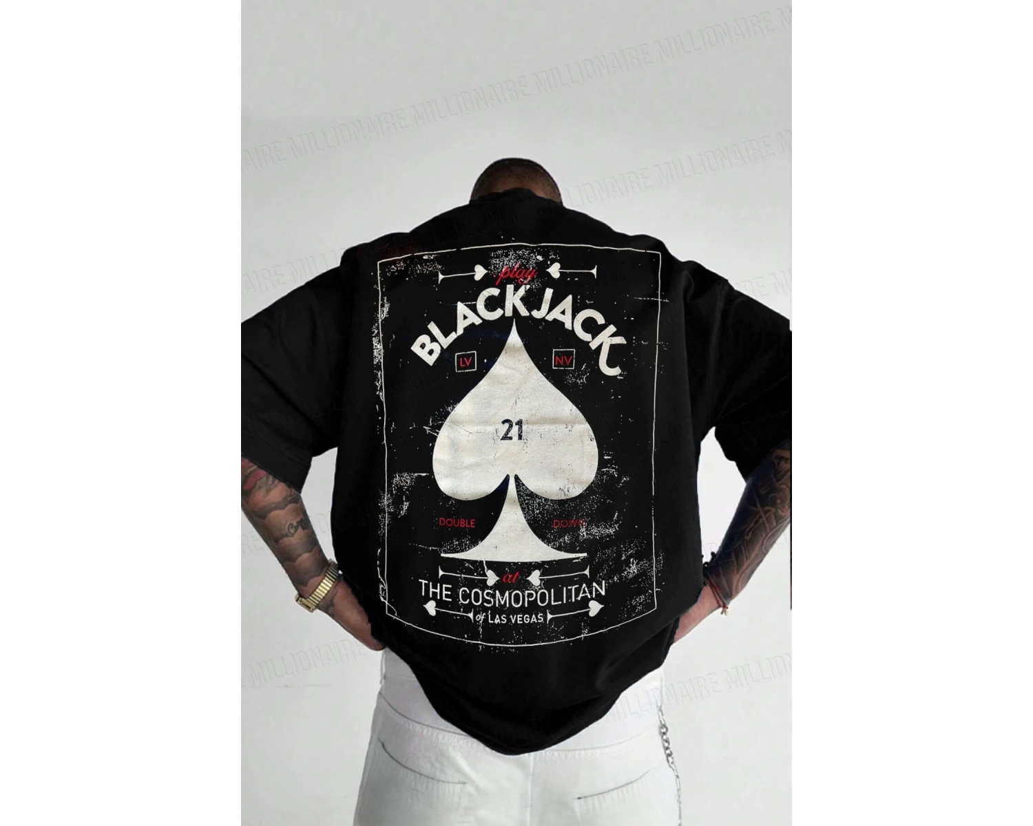 Erkek Beyaz Black Jack Oversize Fit Bol Geniş Kalıp Salaş Kesim