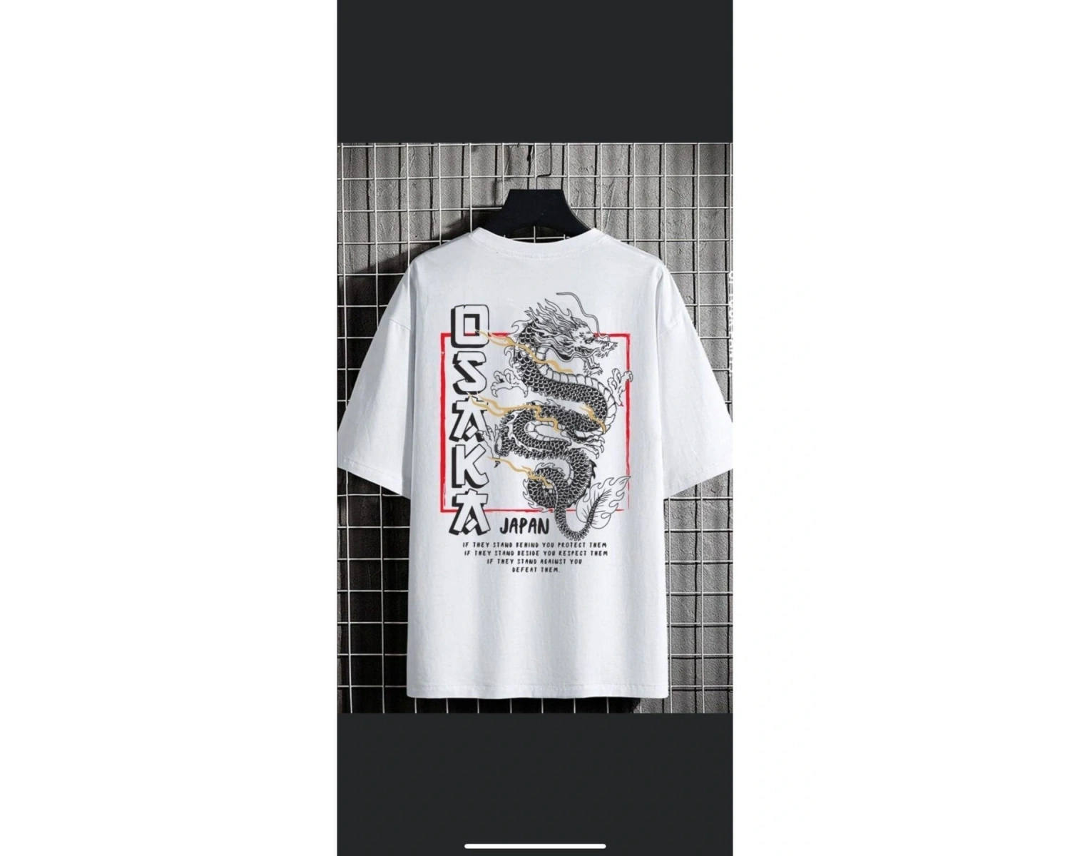 Erkek Beyaz Osaka Oversize Bisiklet Yaka Tshirt