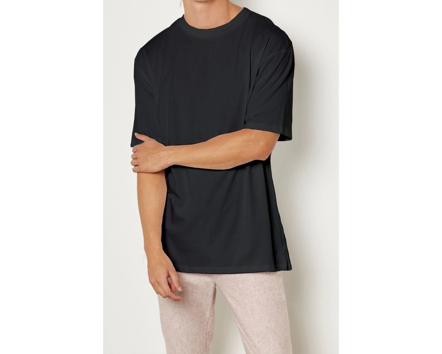 Erkek Beyaz Oversize Basic T-shirt