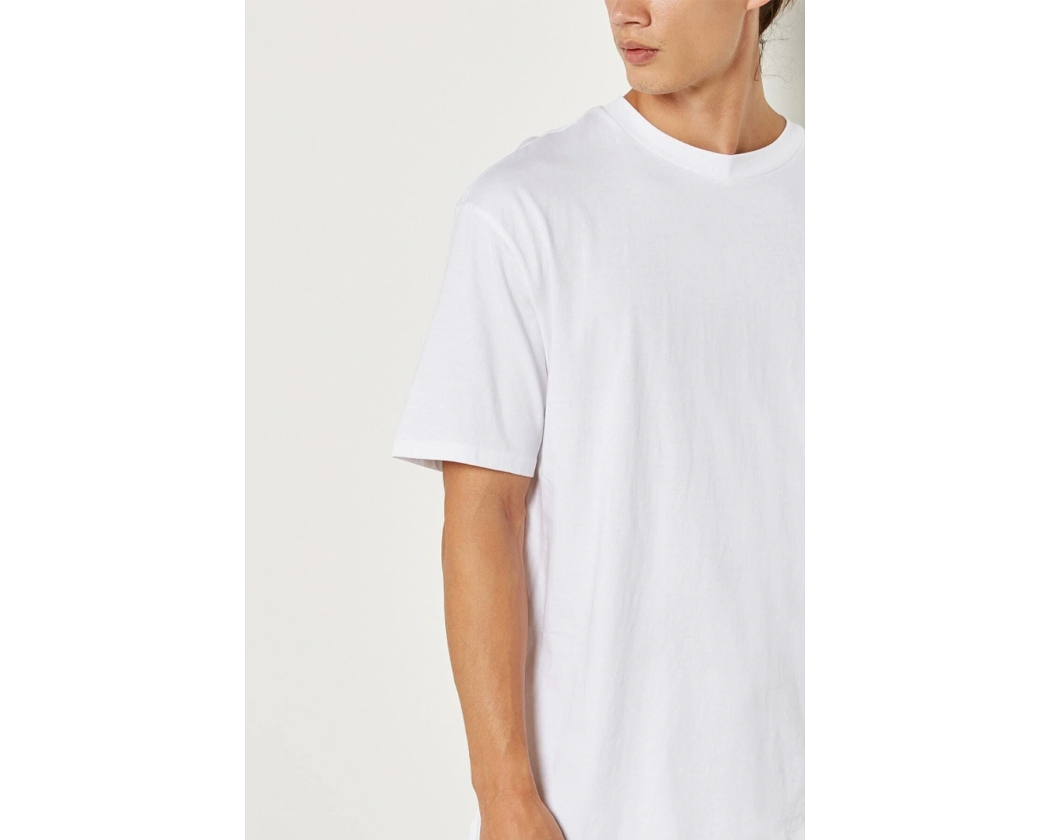 Erkek Beyaz Oversize Basic T-shirt