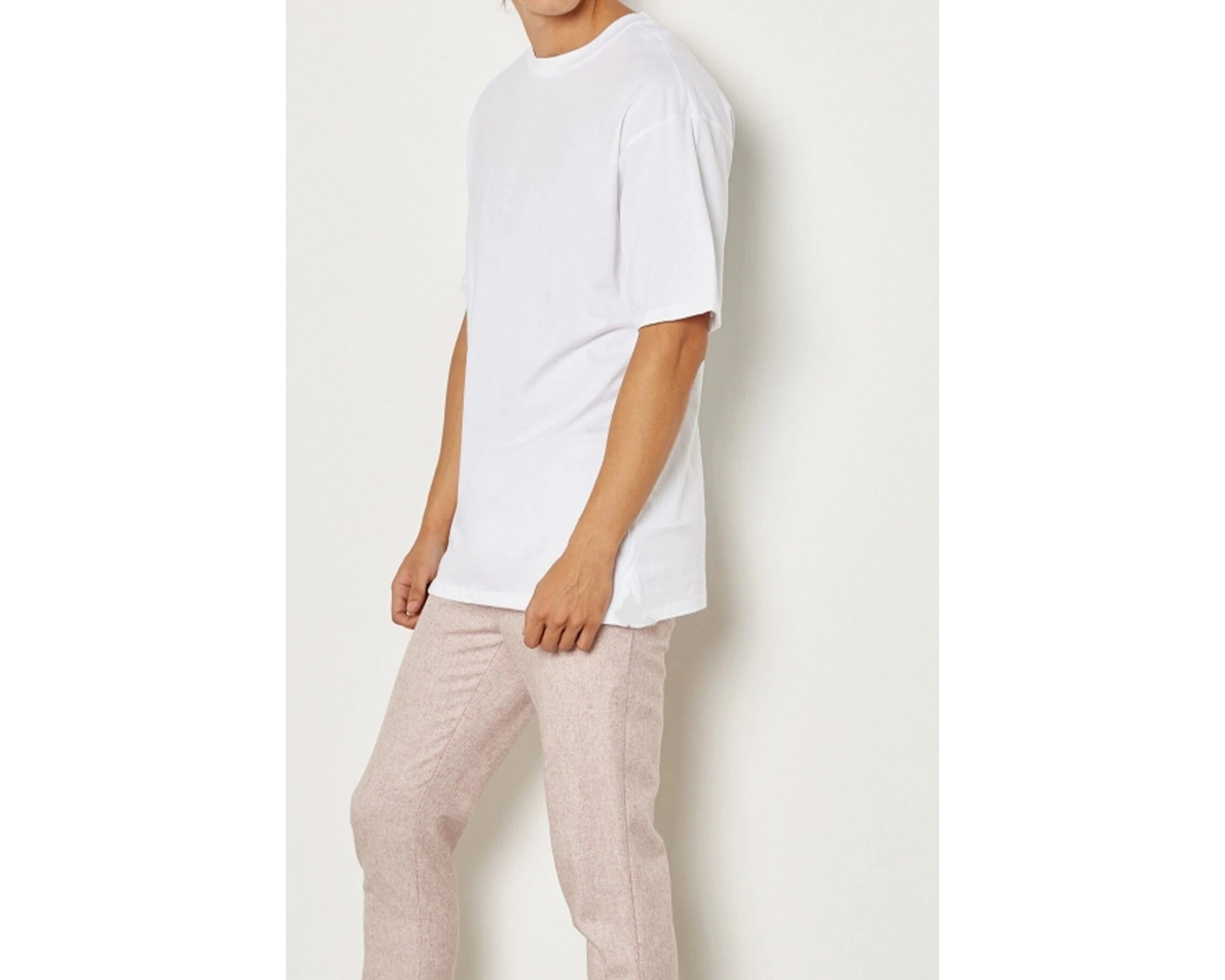 Erkek Beyaz Oversize Basic T-shirt