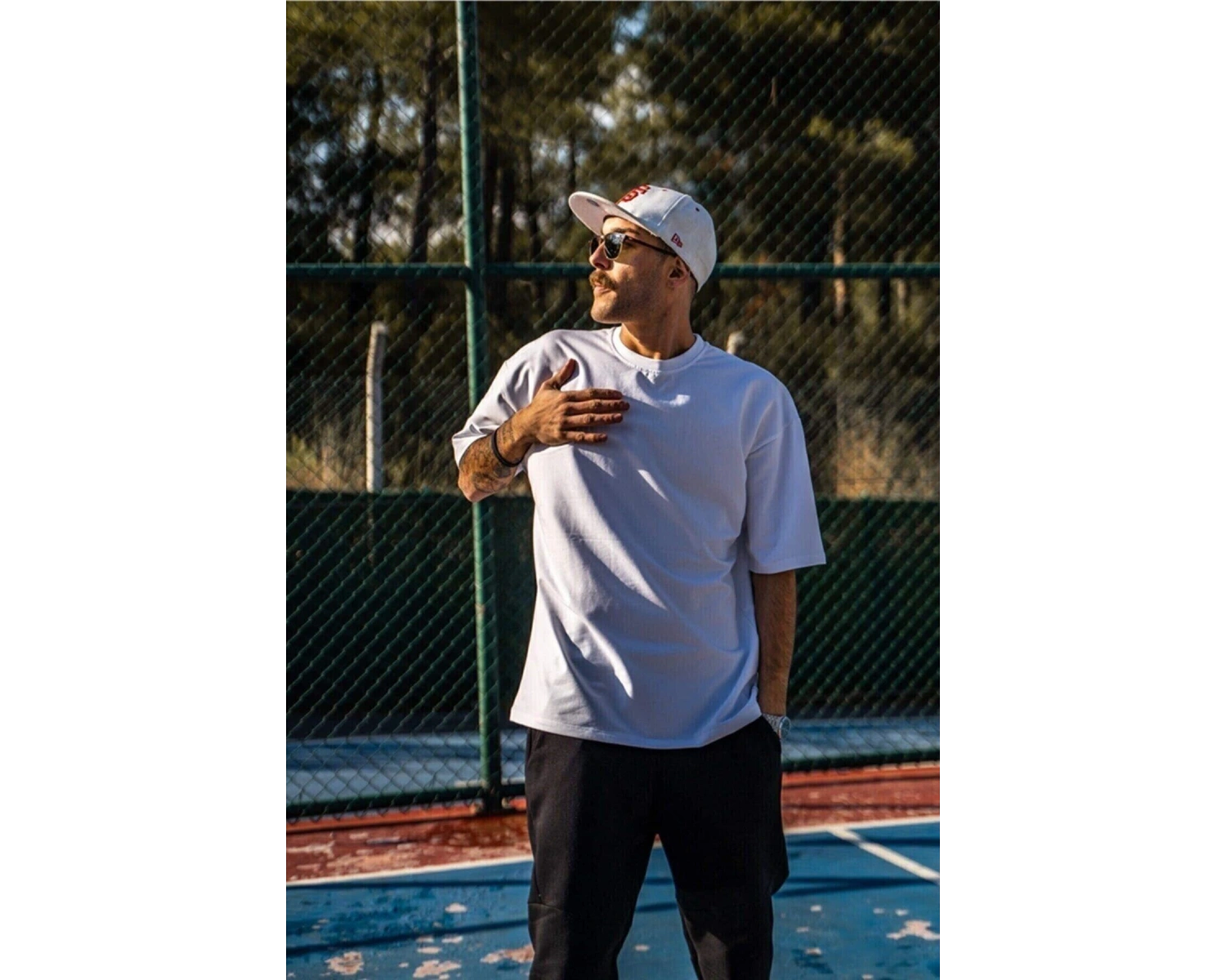 Erkek Beyaz Oversize T-shirt