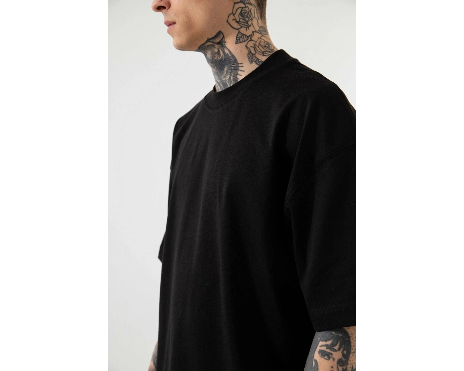 Erkek BEYAZ Oversize T-Shirt Kısa Kollu