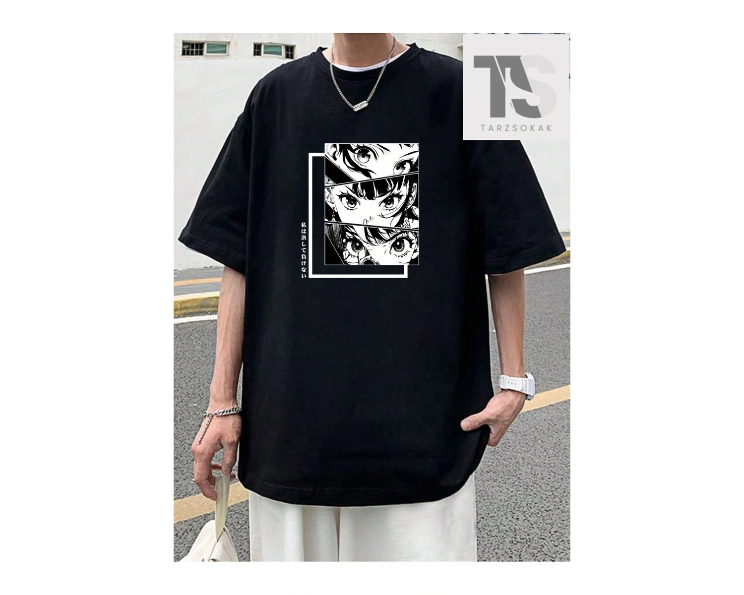 Erkek Çiçek Slogan Baskılı T-Shirt