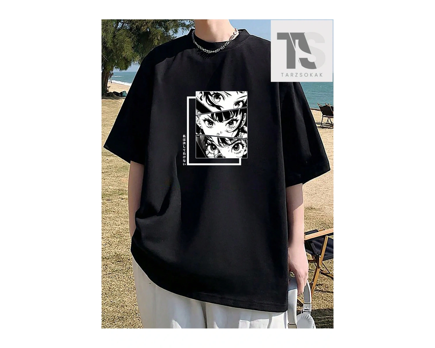 Erkek Çiçek Slogan Baskılı T-Shirt