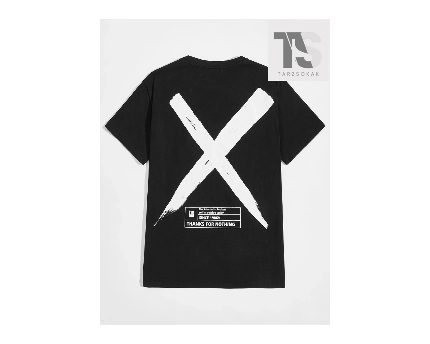 Erkek Çiçek ve Harf Grafikli Tişört