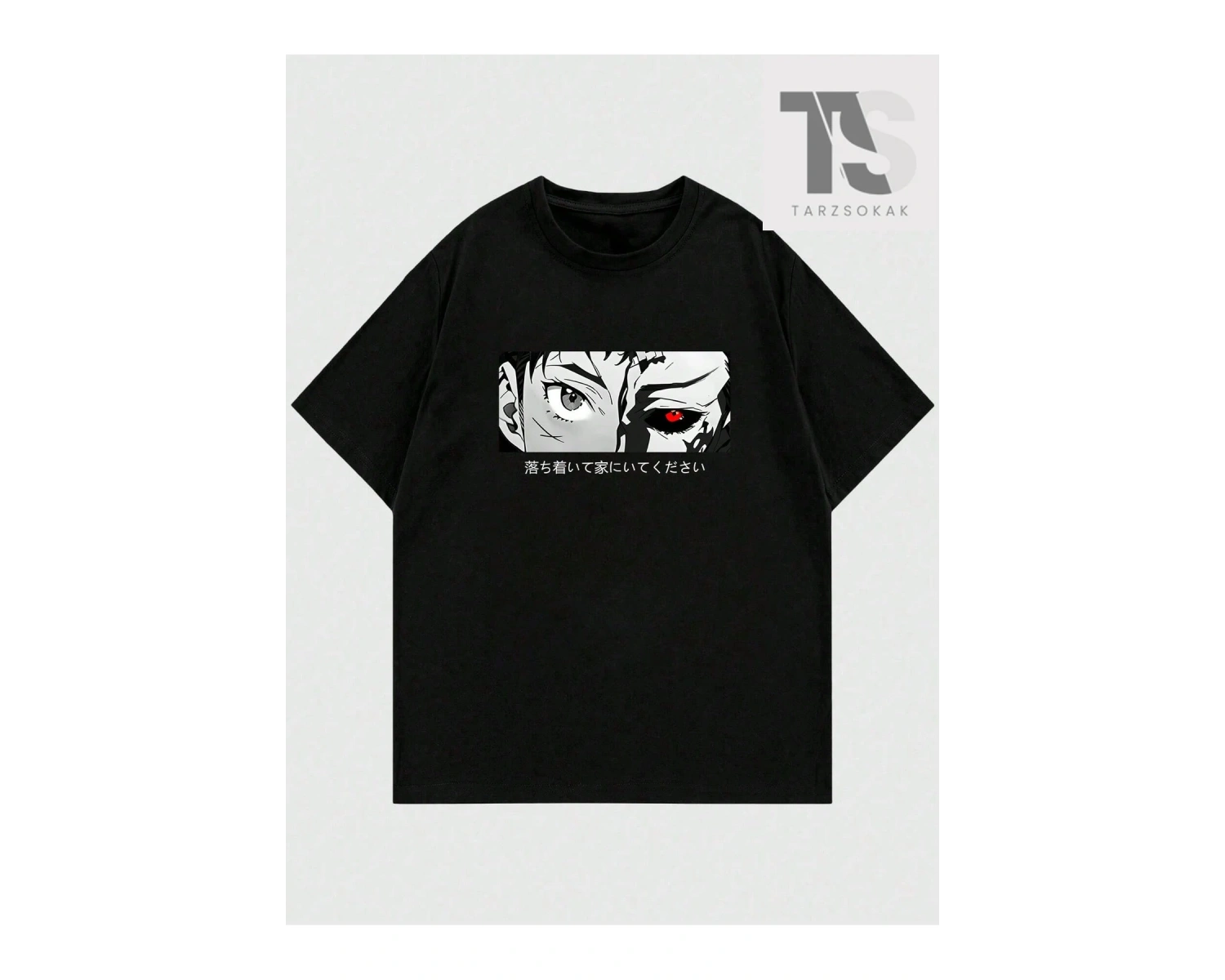 Erkek Çizgi Film Karakteri Baskılı Yuvarlak Yaka Tişört