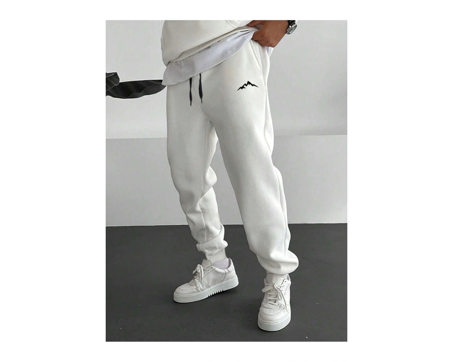 Erkek Dağ Desenli Büzgülü Bel Eşofman Altı