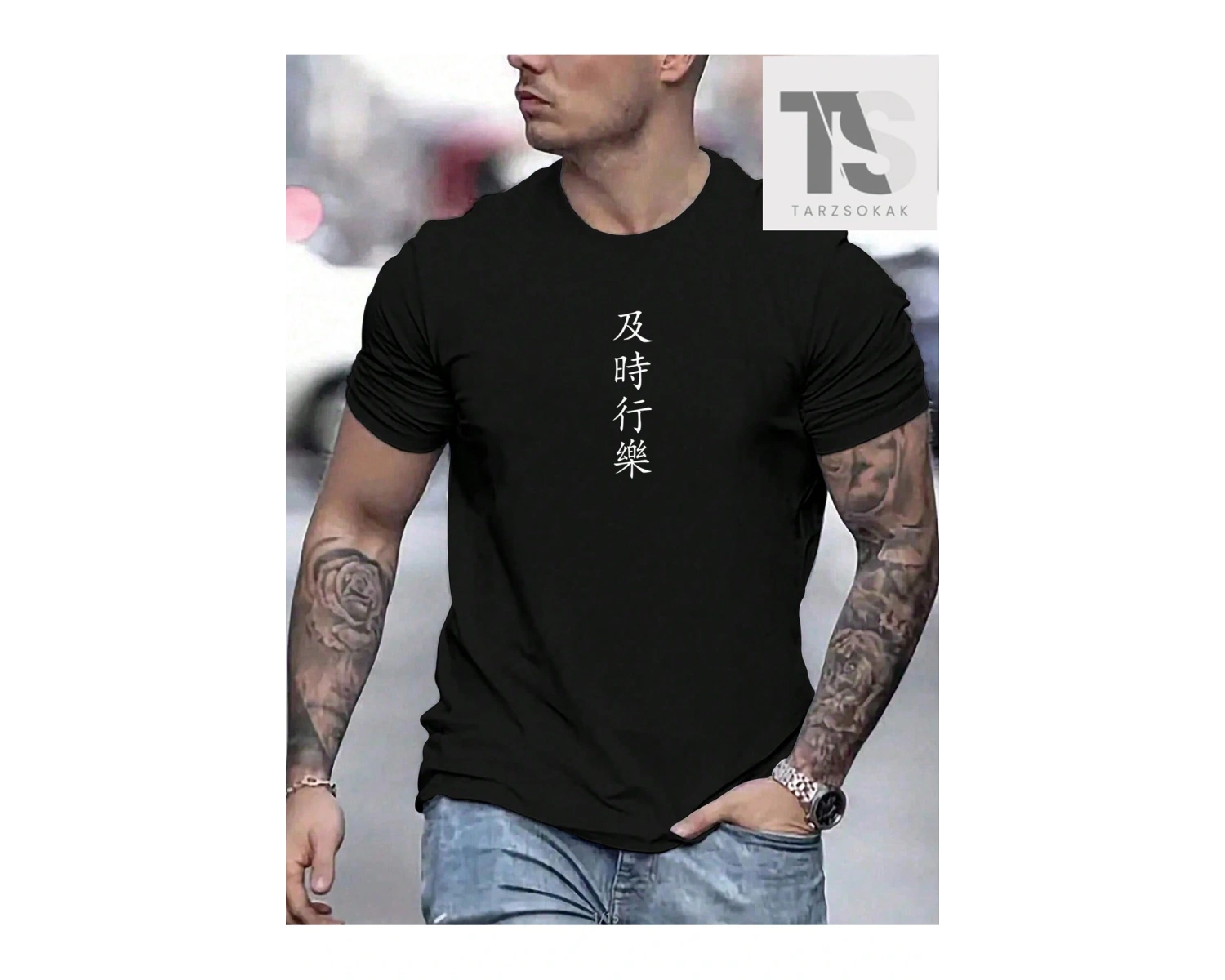 Erkek Eğlenceli Kedi Baskılı Tişört