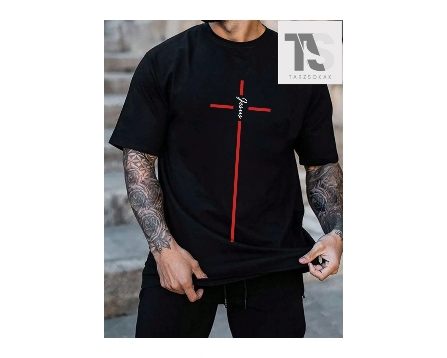 Erkek Emoji Baskılı T-Shirt